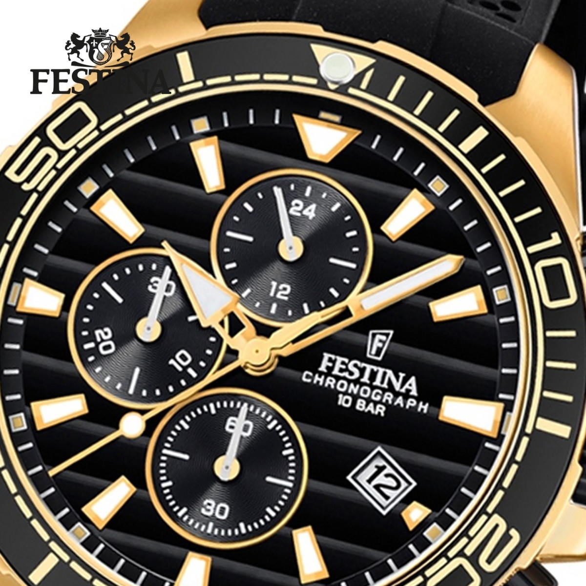 Festina Herren Armbanduhr The Originals F20368 1 Quarz PU schwarz UF20368 1