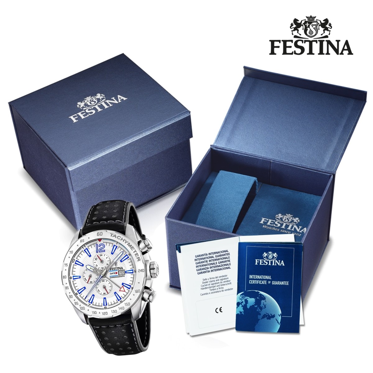 Festina Herren Armbanduhr Chronograph Sport F20440 1 Leder schwarz UF20440 1