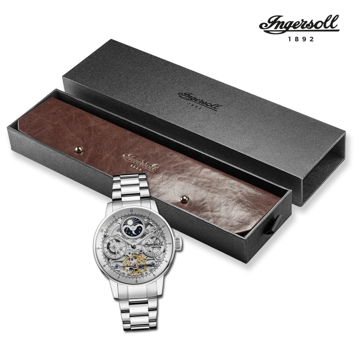 Ingersoll Herrenuhr Edelstahl silber Ingersoll The Jazz Armbanduhr UIN07703
