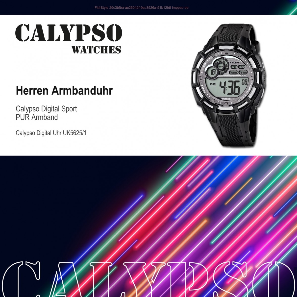 UK5625/1 digital Calypso PU Quarz Herren-Armbanduhr Multifunktion
