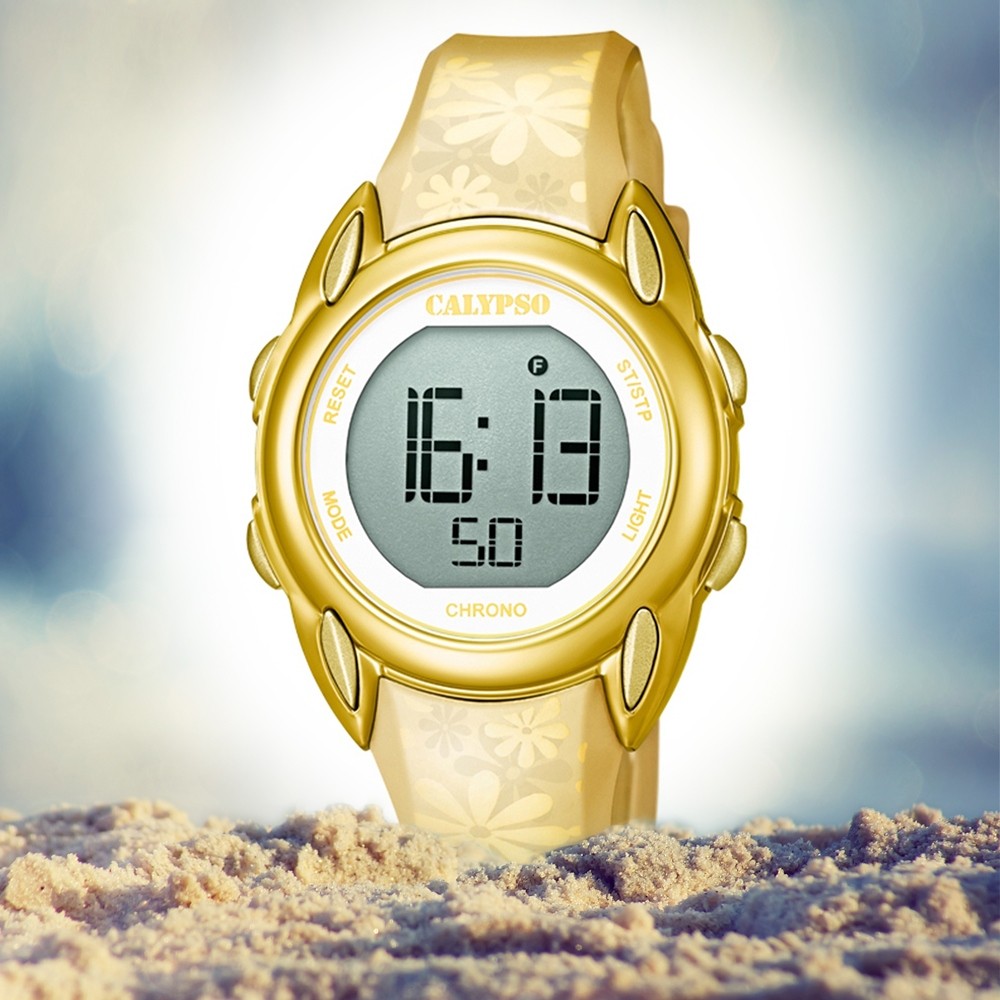Quarz-Uhr PU gold Armbanduhr Digital Calypso Crush Kinder UK5735/2 K5735/2