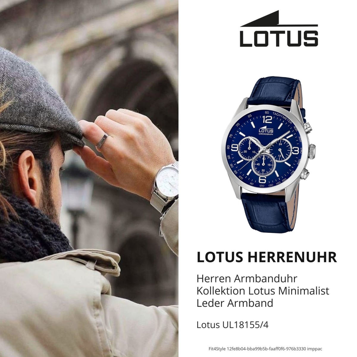 Lotus Herren Armbanduhr Leder blau 18155 4 Quarz Minimalist UL18155 4