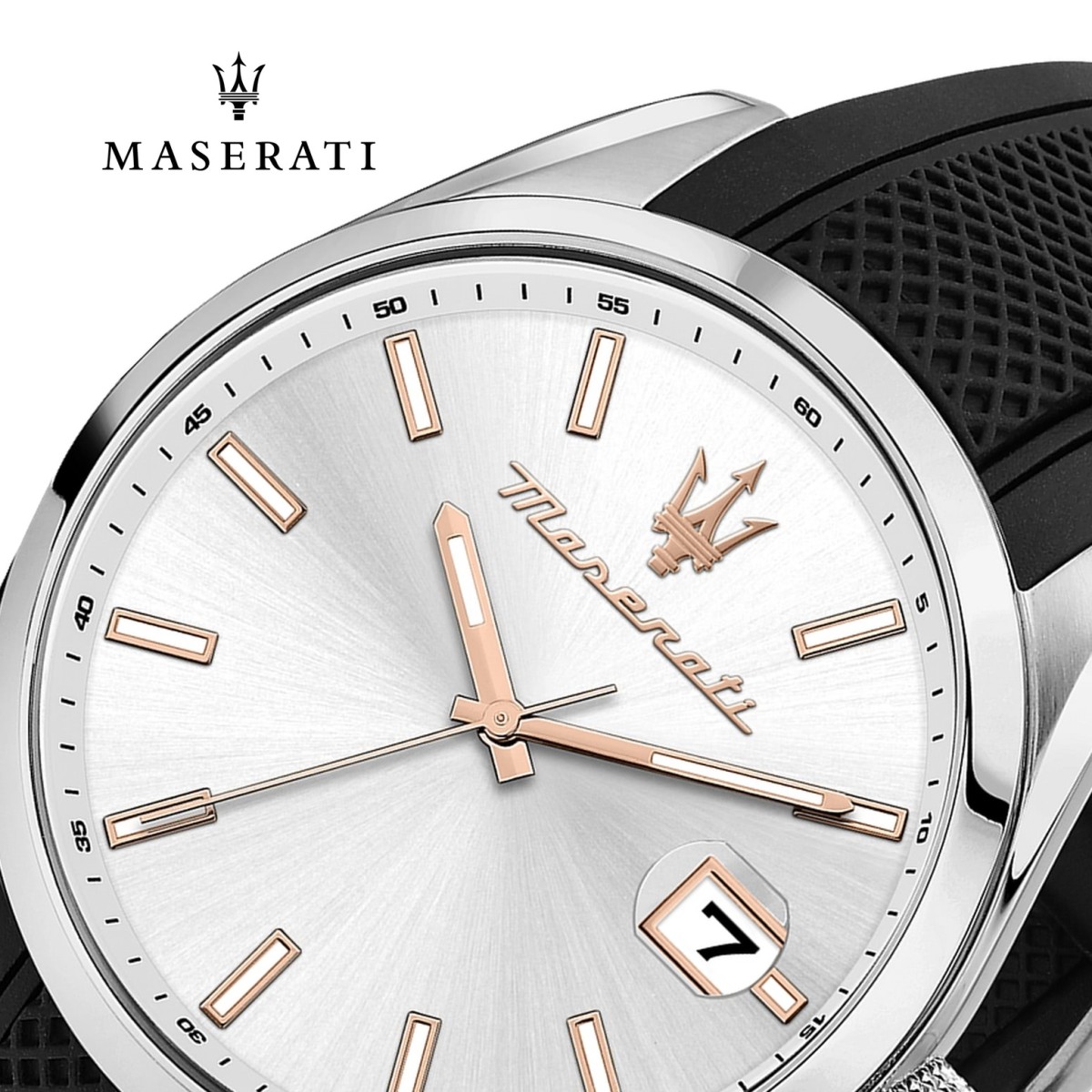 Maserati Herrenuhr Attrazione Analog Silikon schwarz UMAR8851151006