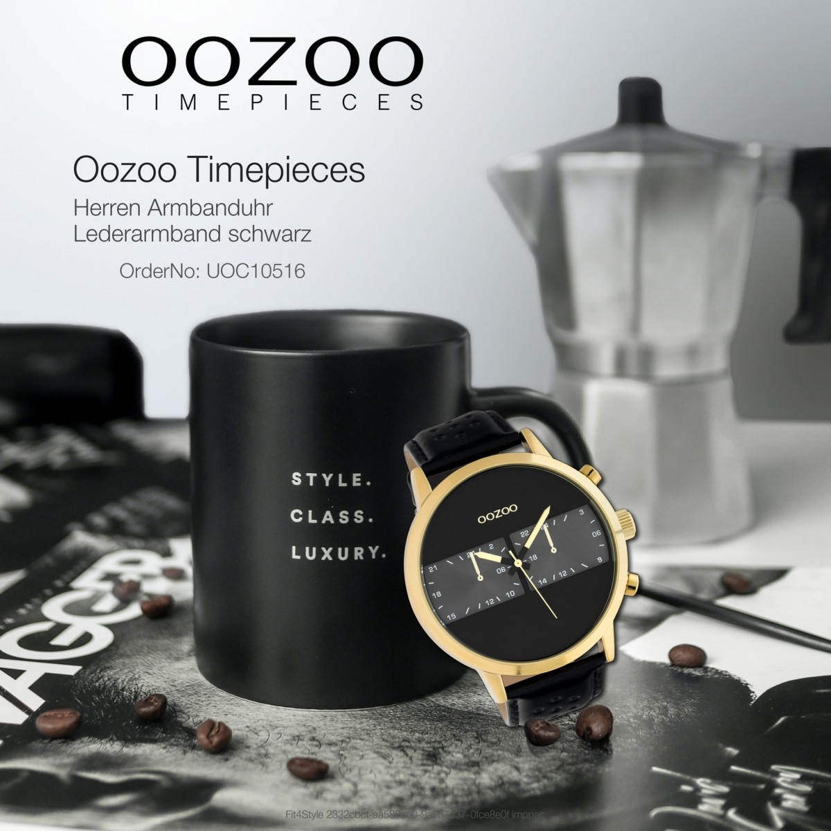 Oozoo Herren Armbanduhr Timepieces C10516 Analog Leder schwarz UOC10516