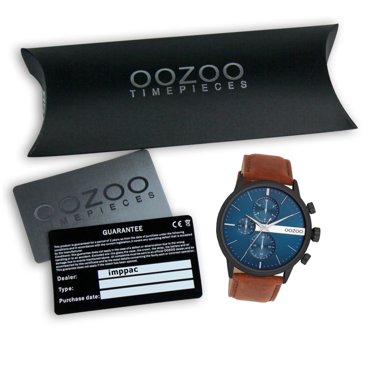 Oozoo Herren Armbanduhr Timepieces Analog Leder braun UOC11222