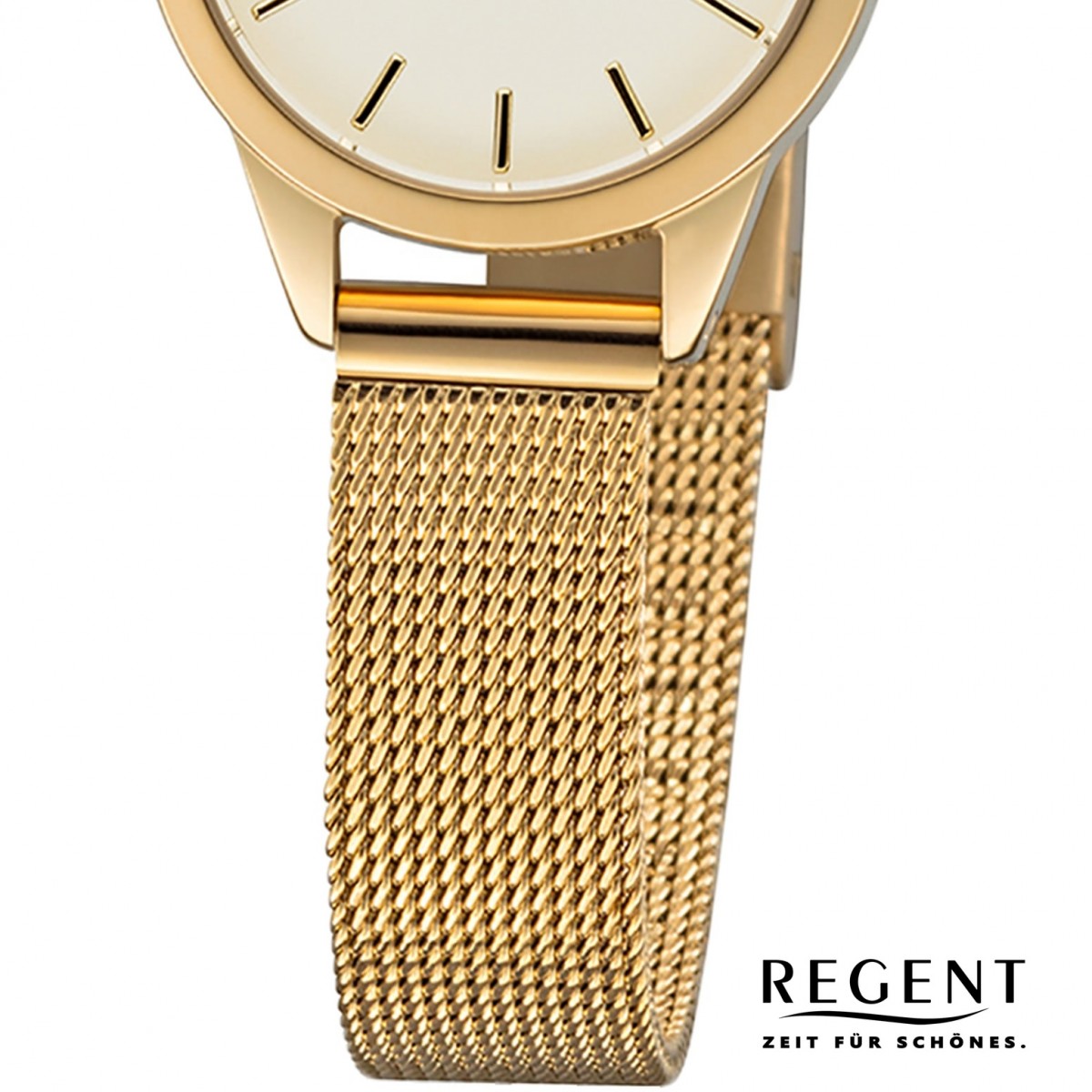 Regent Damen URF1166 gold F-1166 Quarz-Uhr Armbanduhr Metall Analog