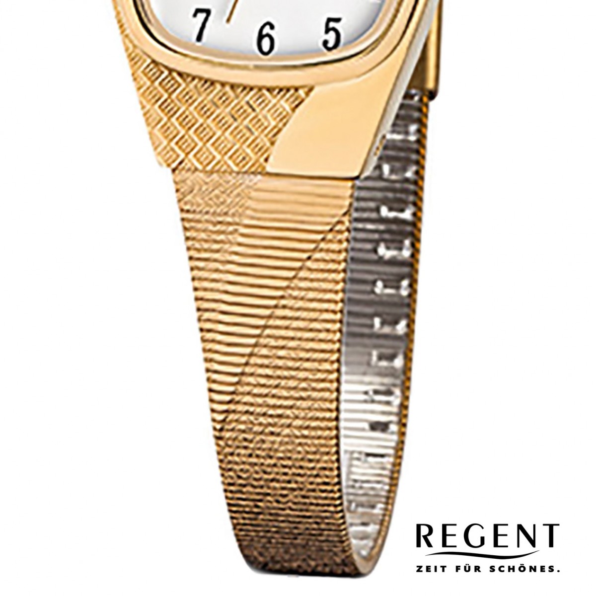 gold Quarzwerk - URF624 Regent - Edelstahl Damen-Uhr - Metallarmband