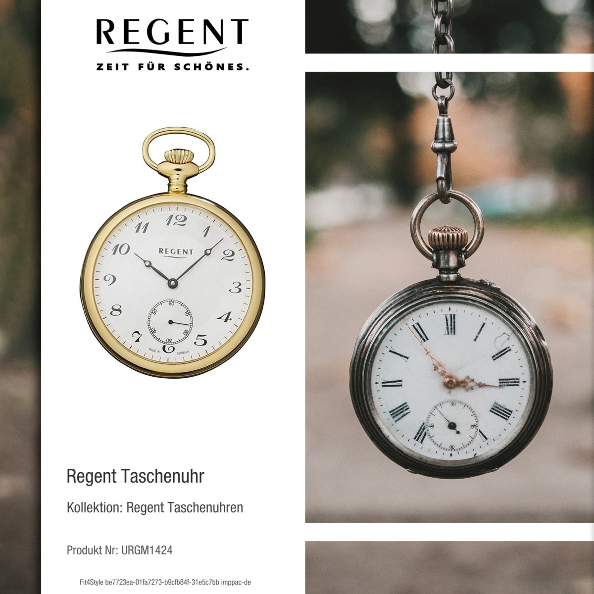 Regent Herren Taschenuhr Analog GM-1424 Mechanisch URGM1424