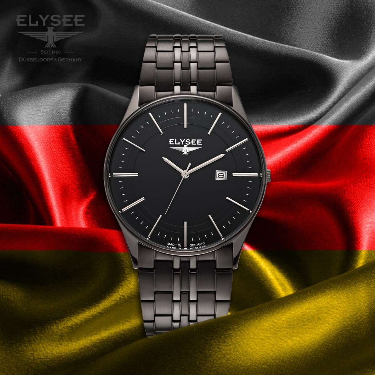 Elysee Herren Armbanduhr Diomedes 83017 Analog II Edelstahl schwarz UYS83017