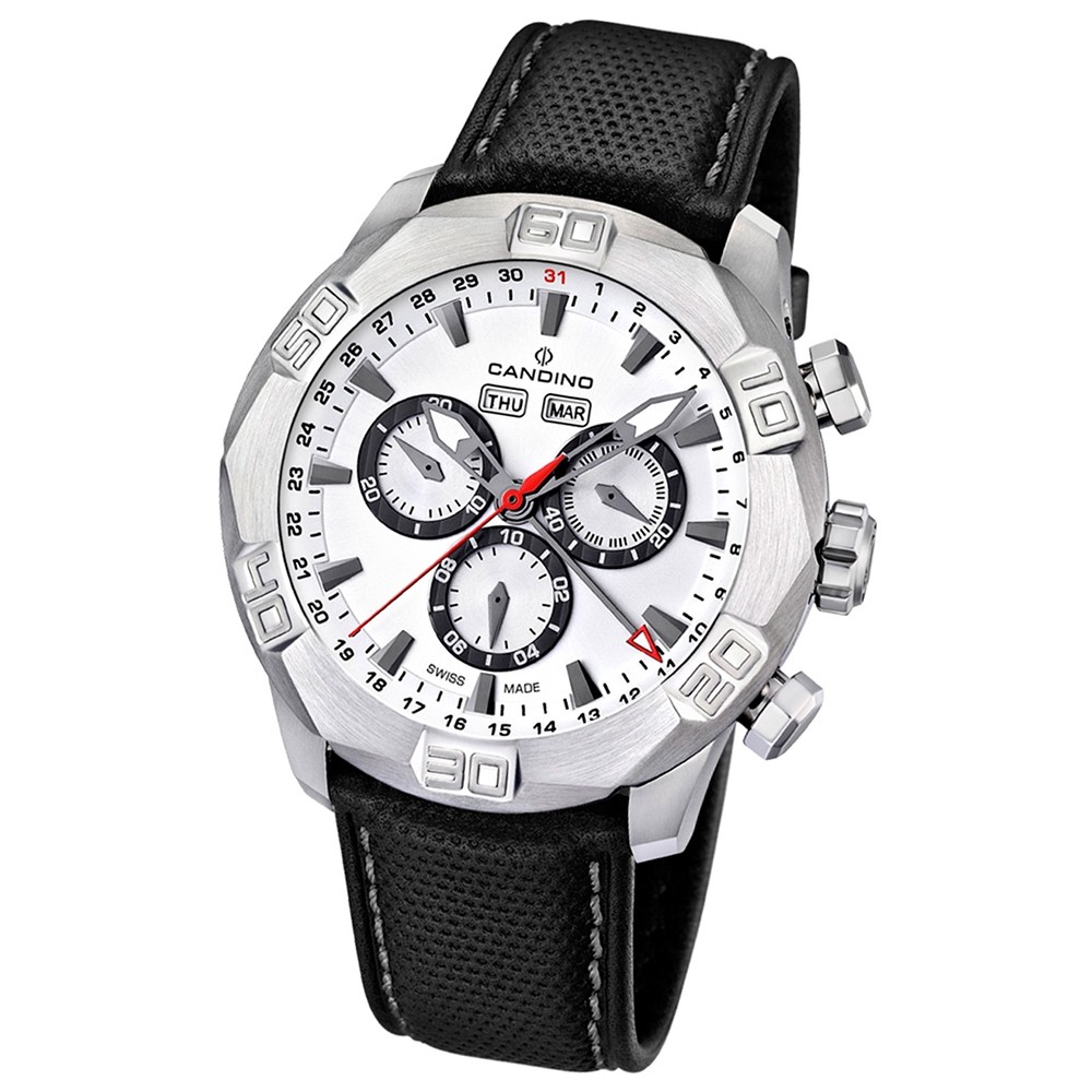 Candino Herren-Armbanduhr Performance Chronograph Quarz Leder UC4476/1