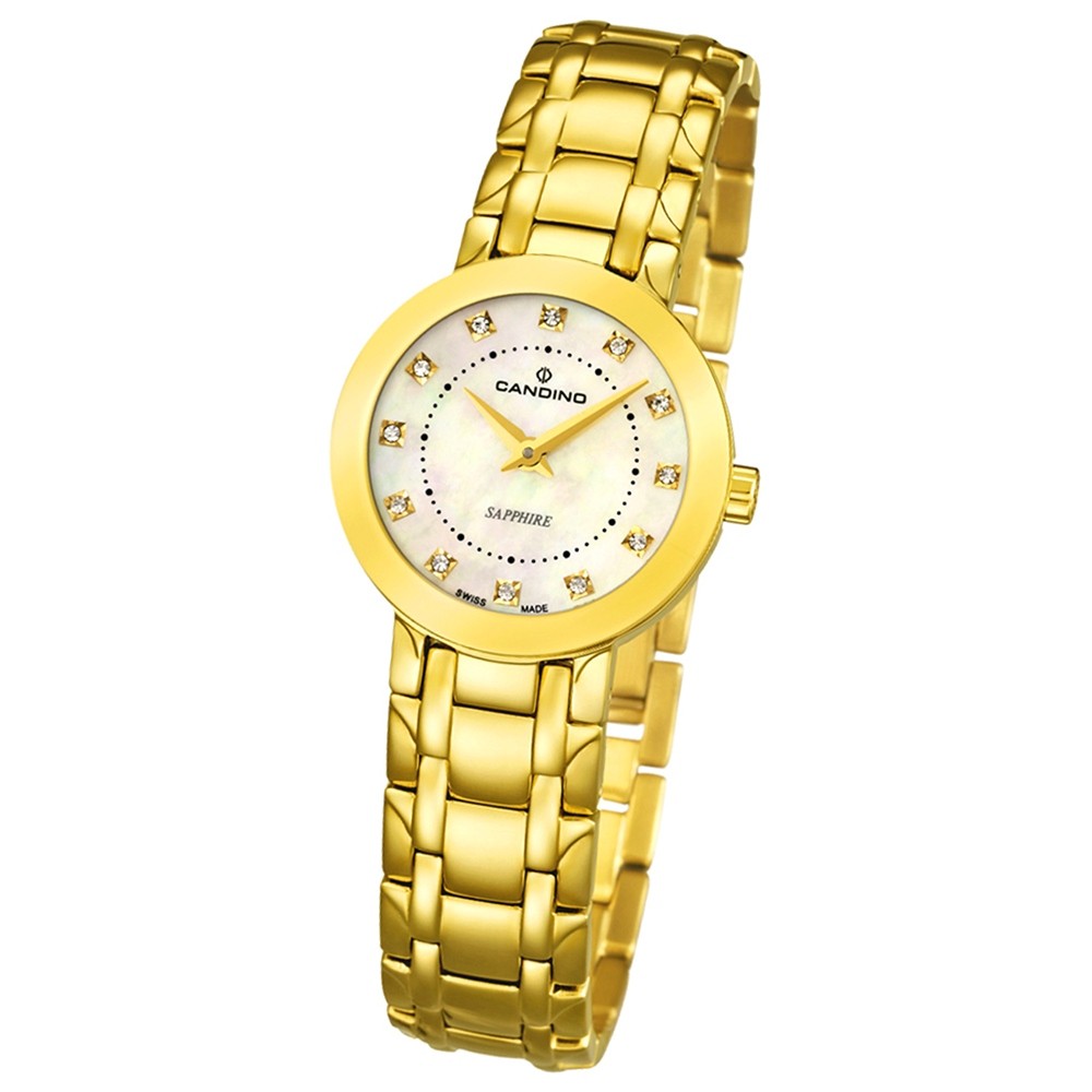 Candino Damen-Armbanduhr Timeless analog Quarz Edelstahl Gelbgold PVD UC4501/3