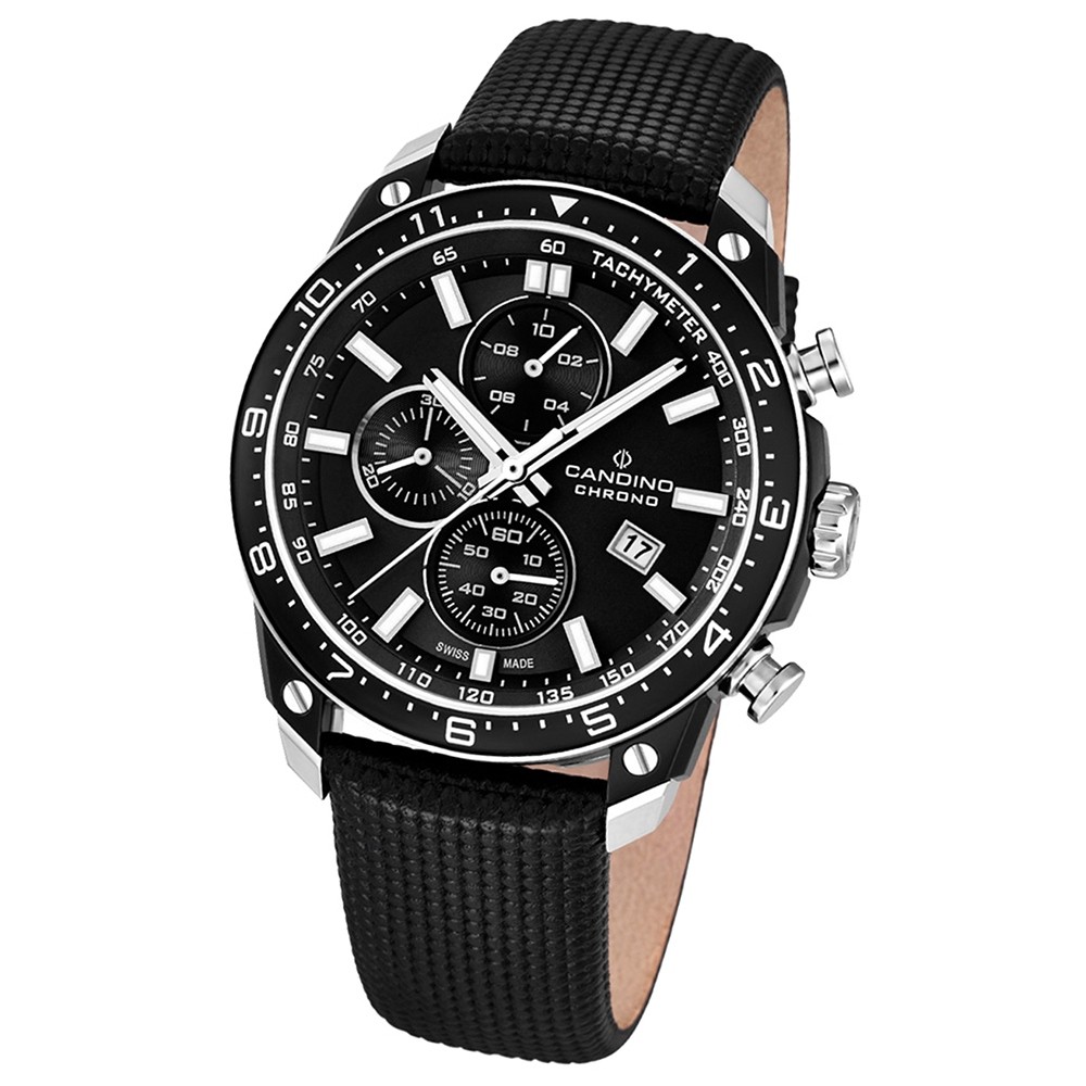 Candino Herren-Armbanduhr Athletic Chic Chronograph Quarz Leder UC4520/3