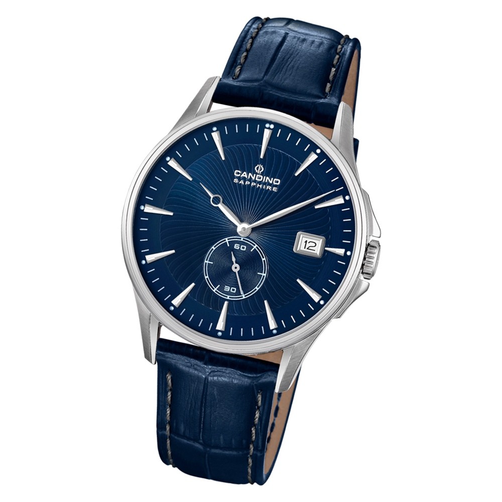 Candino Herren Armbanduhr Classic Timeless C4636/3 Quarz Leder blau UC4636/3