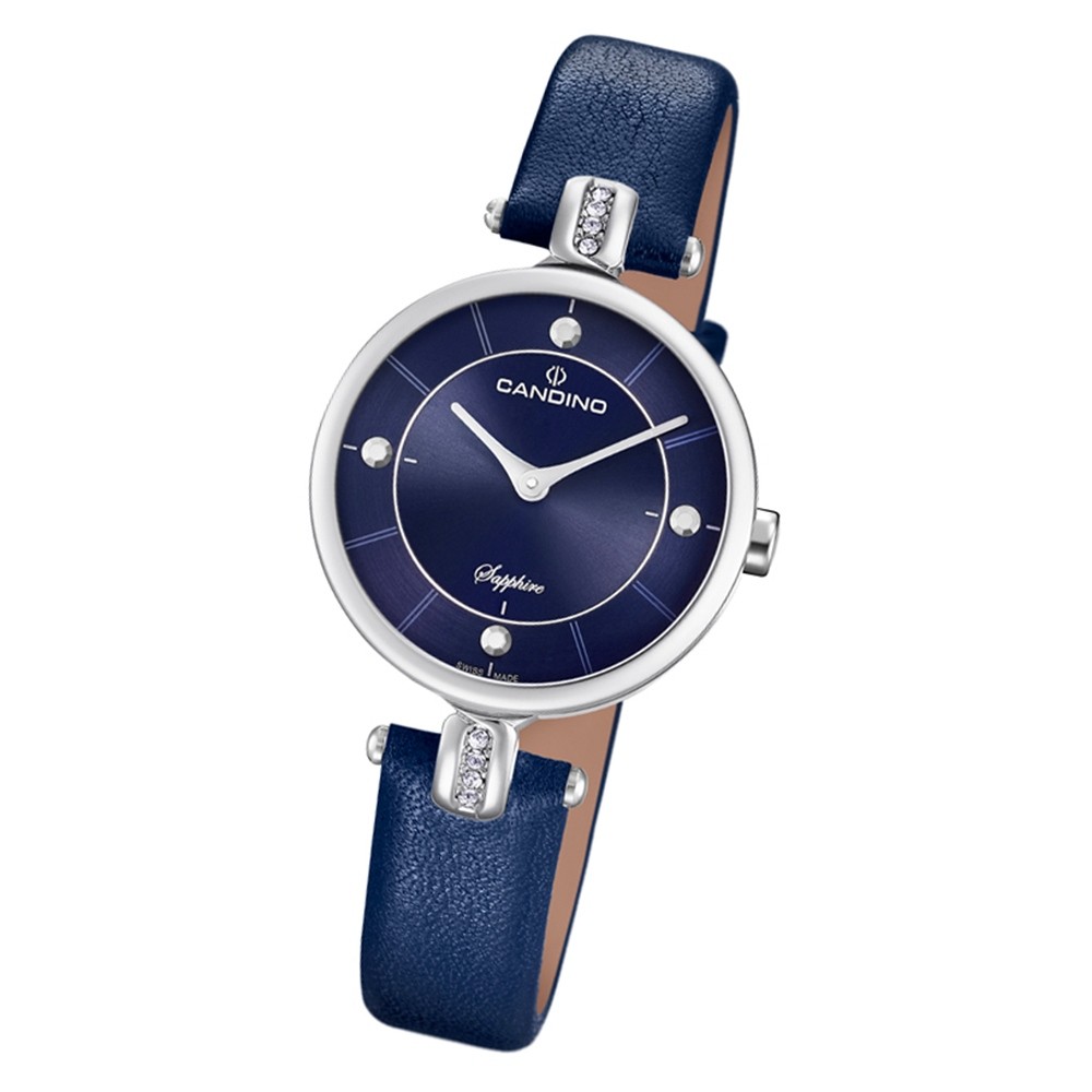 Candino Damen Armband-Uhr Lady Elegance C4658/3 Quarzuhr Leder blau UC4658/3