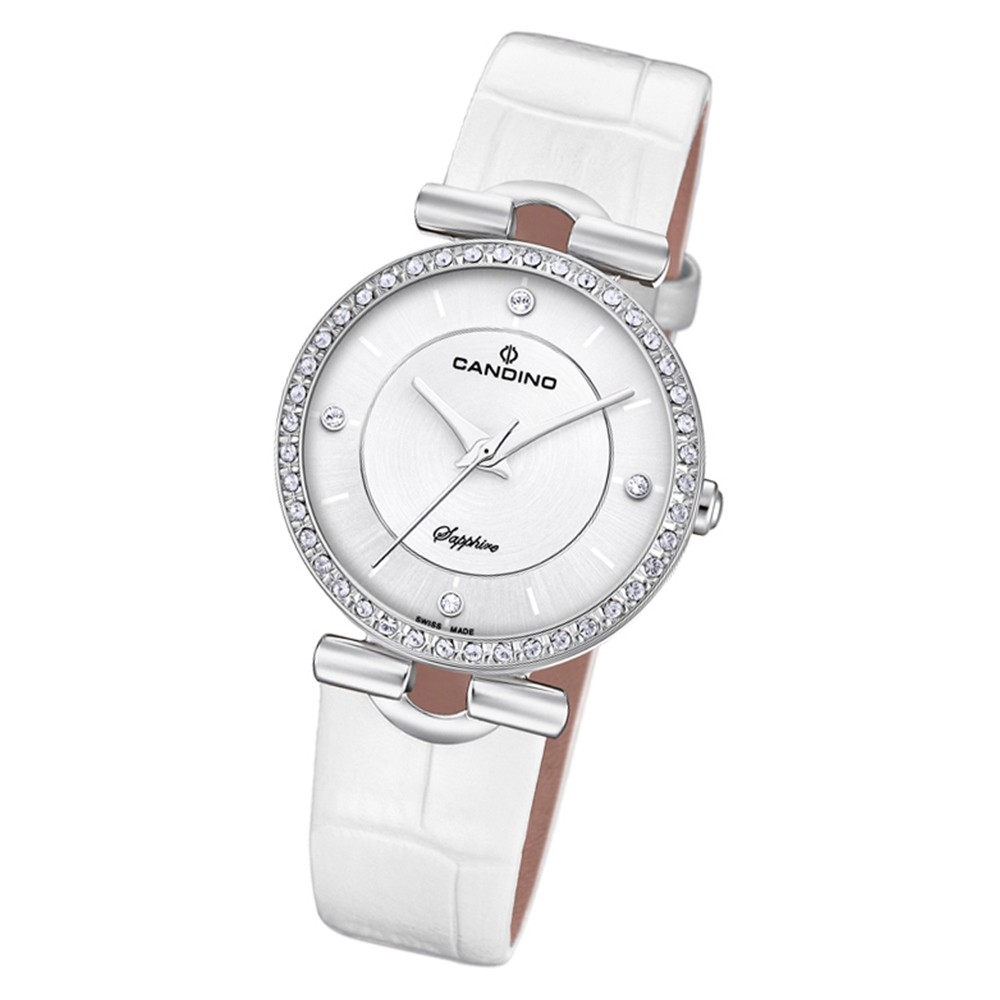 Candino Damen Armband-Uhr Lady Elegance C4672/1 Quarzuhr Leder weiß UC4672/1