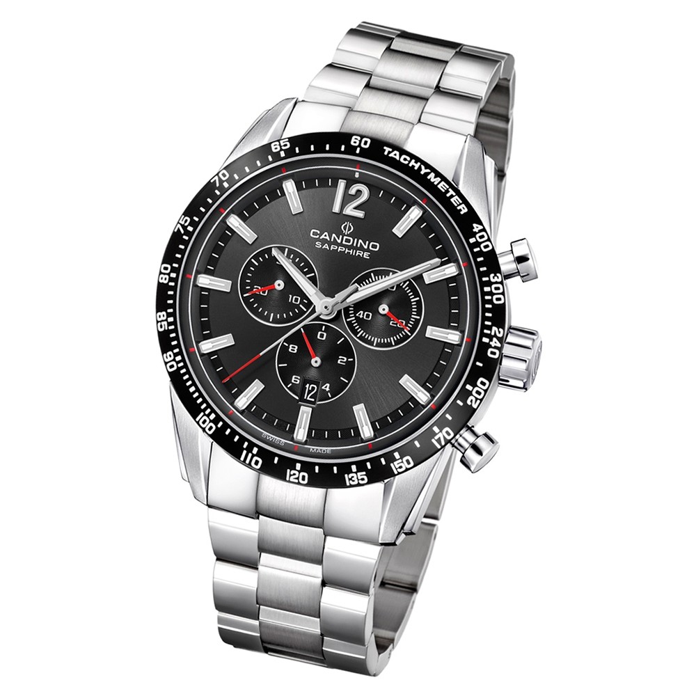 Candino Herren Armbanduhr Gents Sport Chrono C4682/3 Edelstahl silber UC4682/3