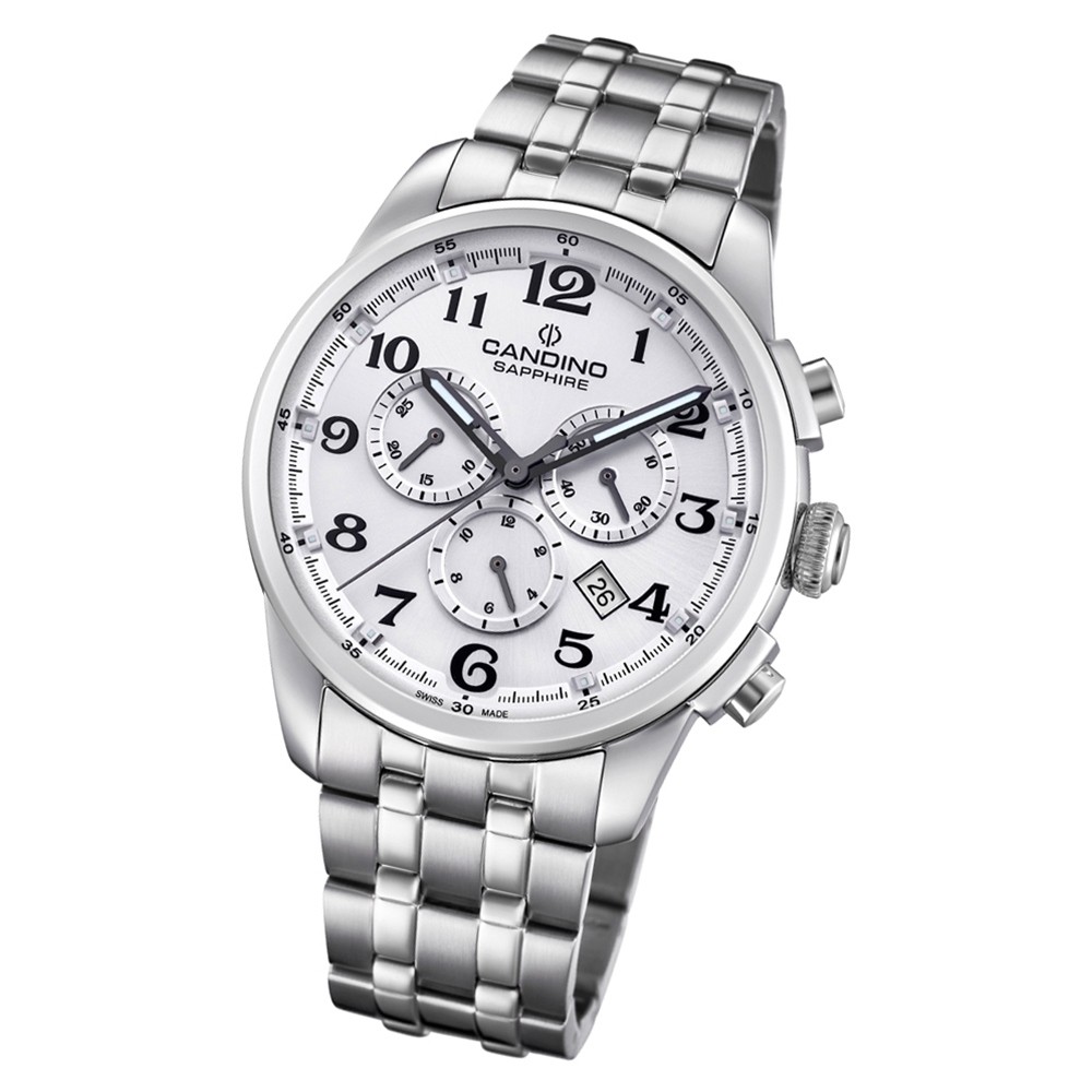 Candino Herren Armbanduhr Gents Sport Chrono C4698/1 Edelstahl silber UC4698/1