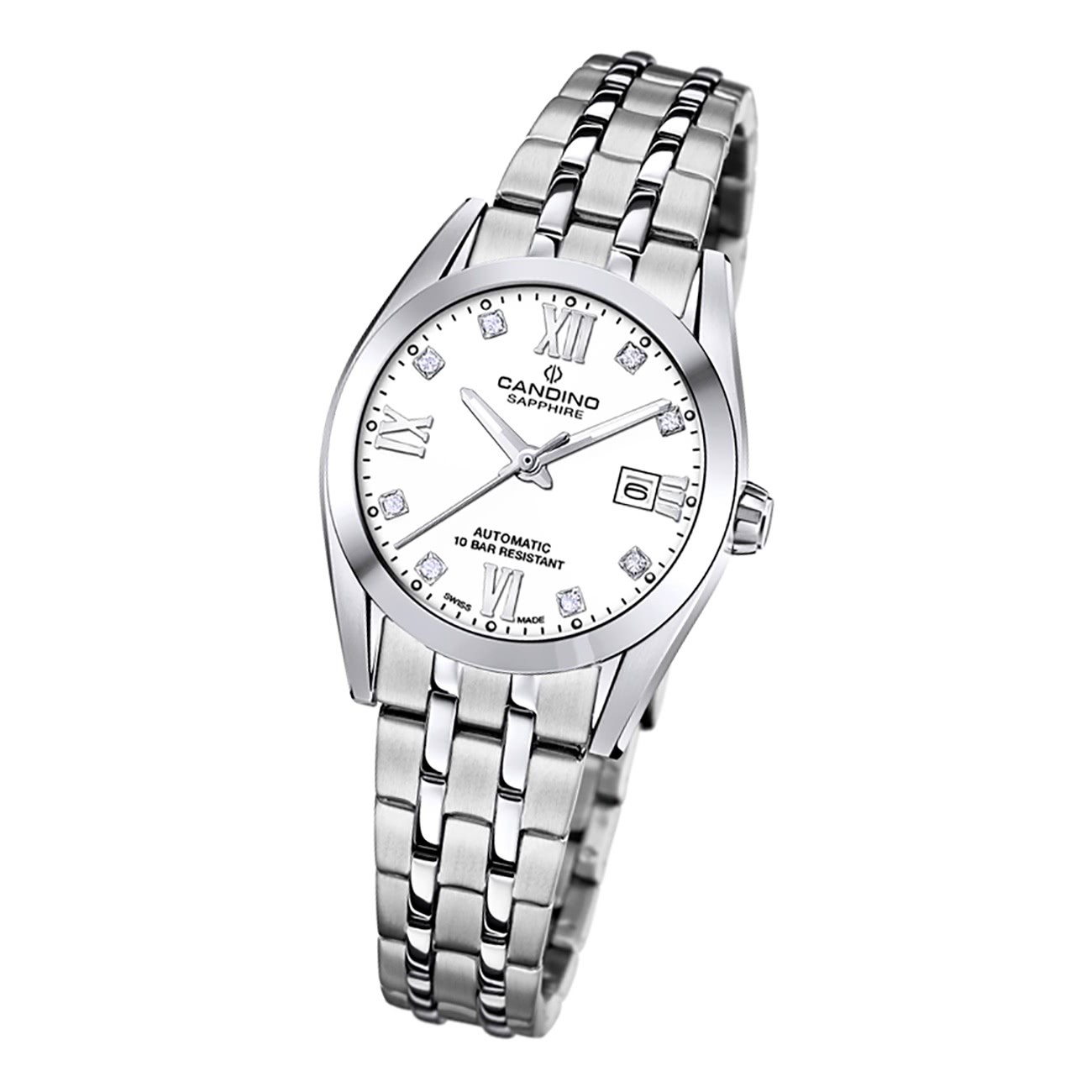 Candino Damen Armbanduhr Automatik C4703/1 Analog Edelstahl silber UC4703/1