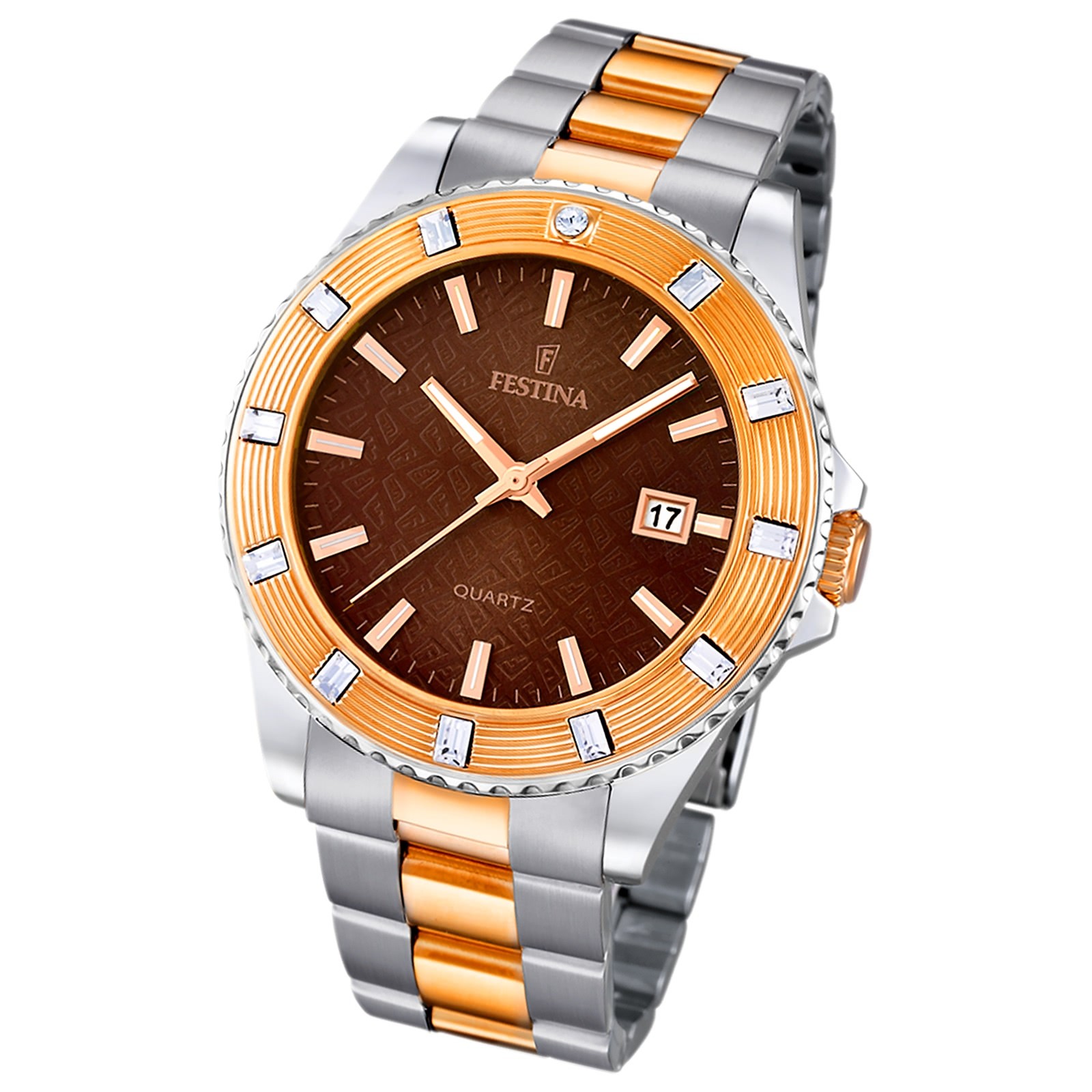 FESTINA Damen-Armbanduhr Boyfriend analog Quarz Edelstahl UF16687/4