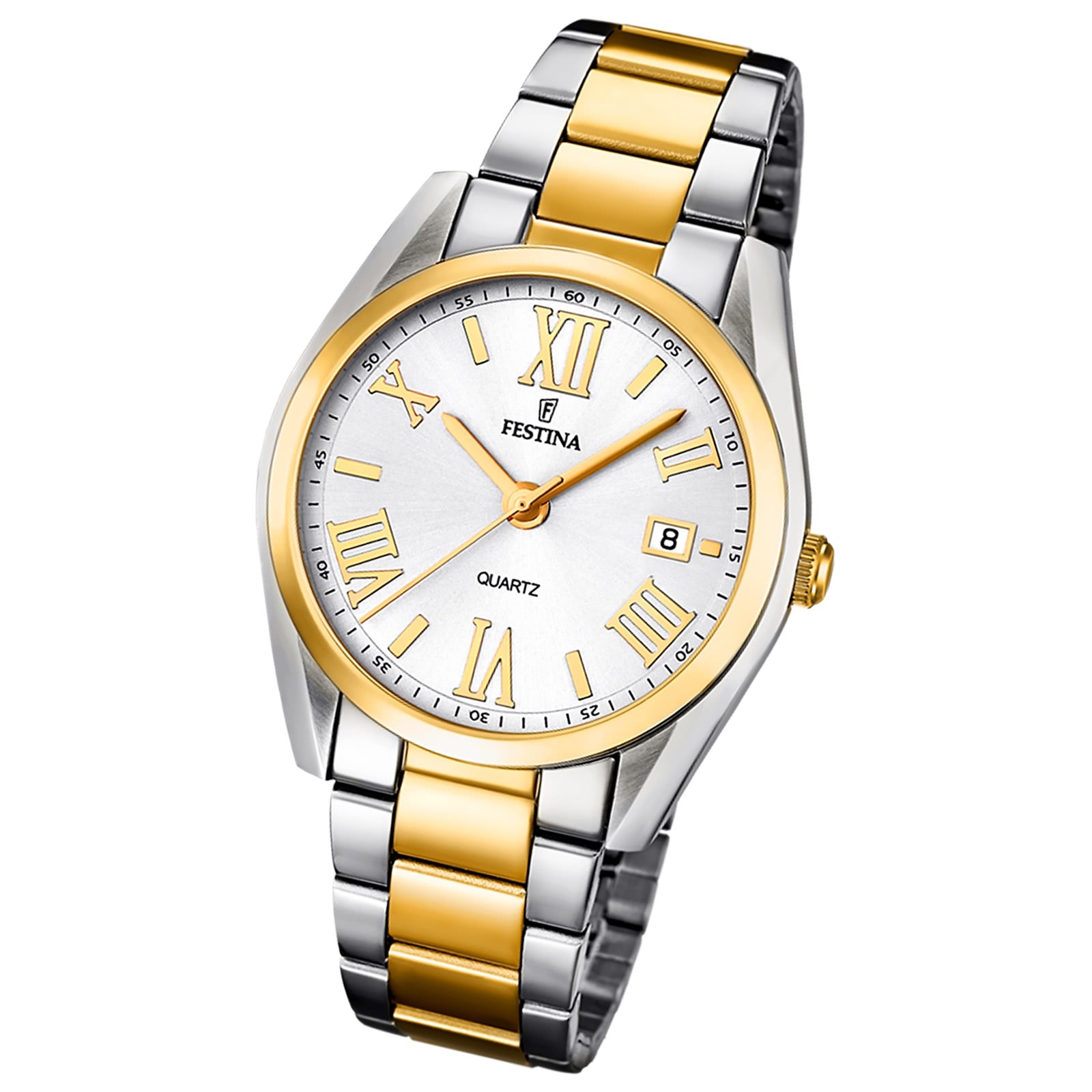 FESTINA Damen-Armbanduhr Boyfriend analog Quarz Edelstahl, PVD Gold UF16794/1