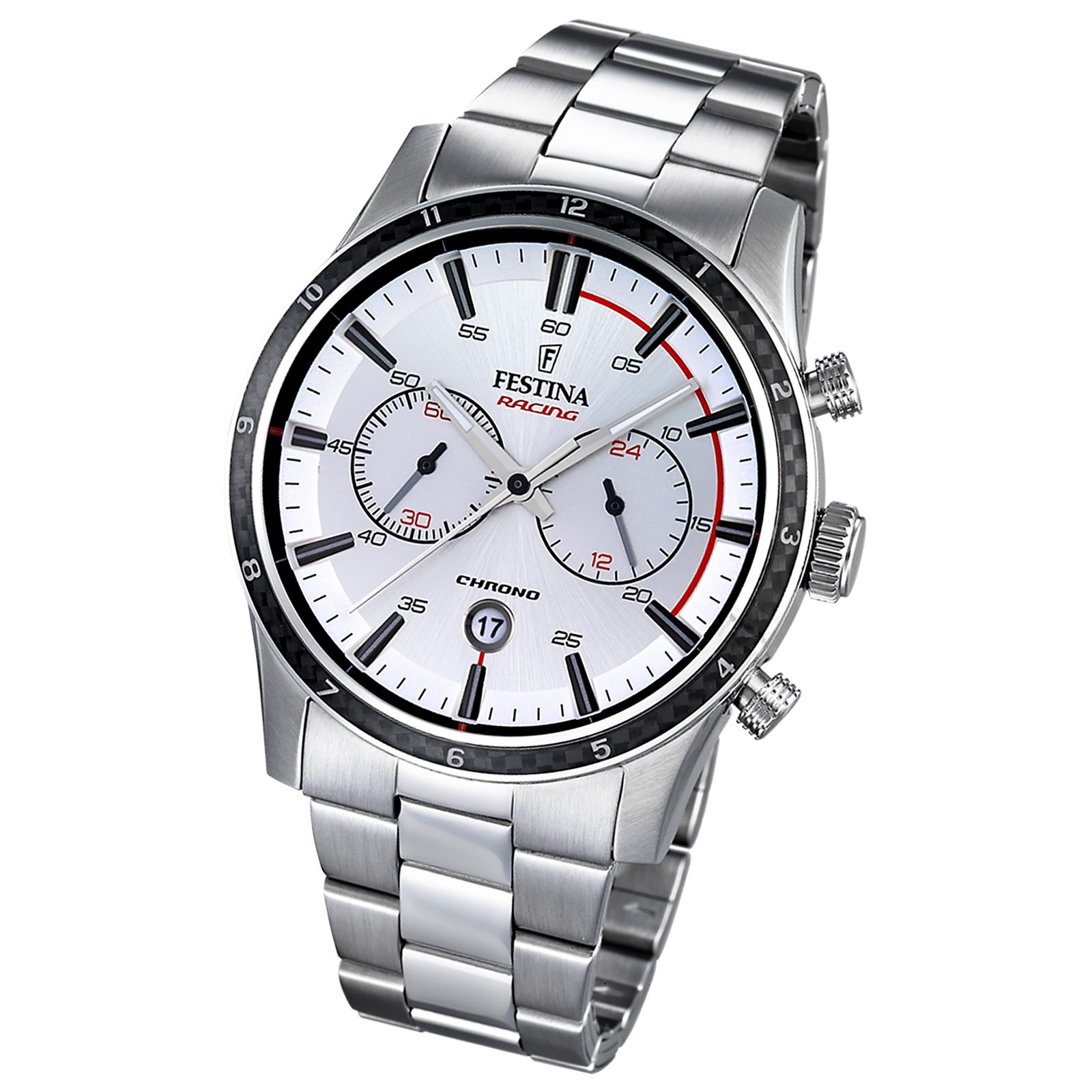 FESTINA Herren-Armbanduhr Timeless Chronograph Quarz Edelstahl silber UF16818/1