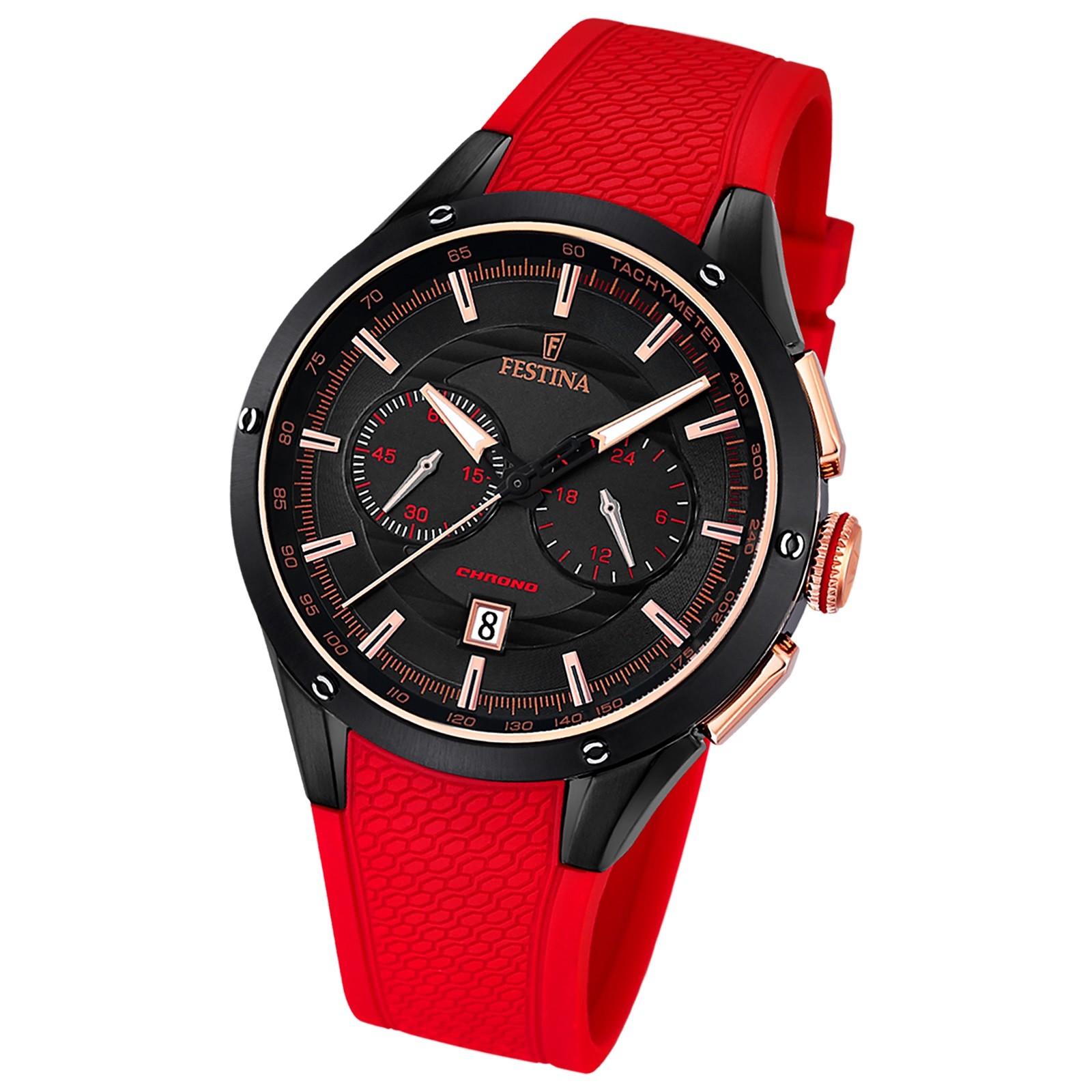 FESTINA Herren-Armbanduhr Sport Chronograph Analog Quarz PU rot UF16833/1