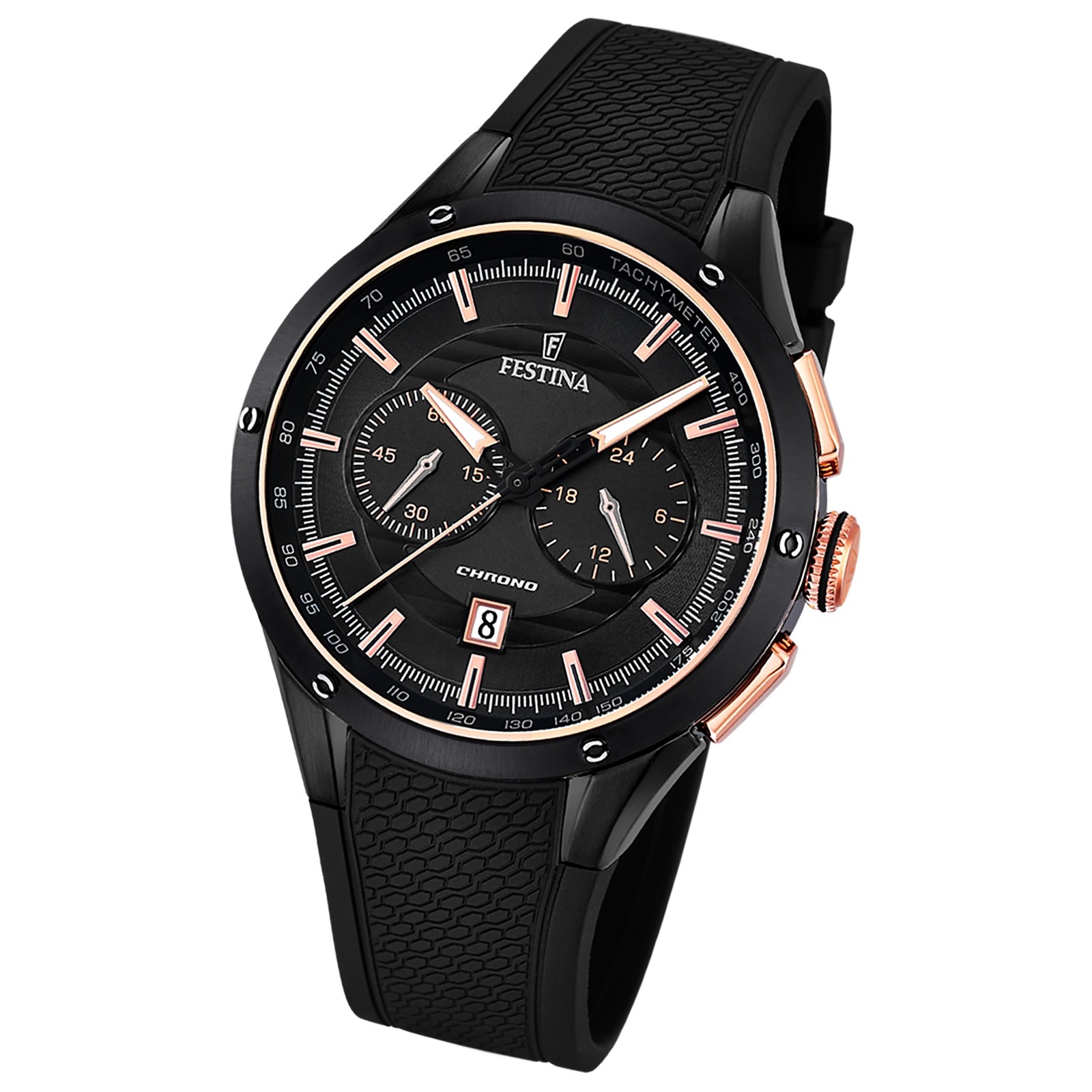 FESTINA Herren-Armbanduhr Sport Chronograph Analog Quarz PU schwarz UF16833/2