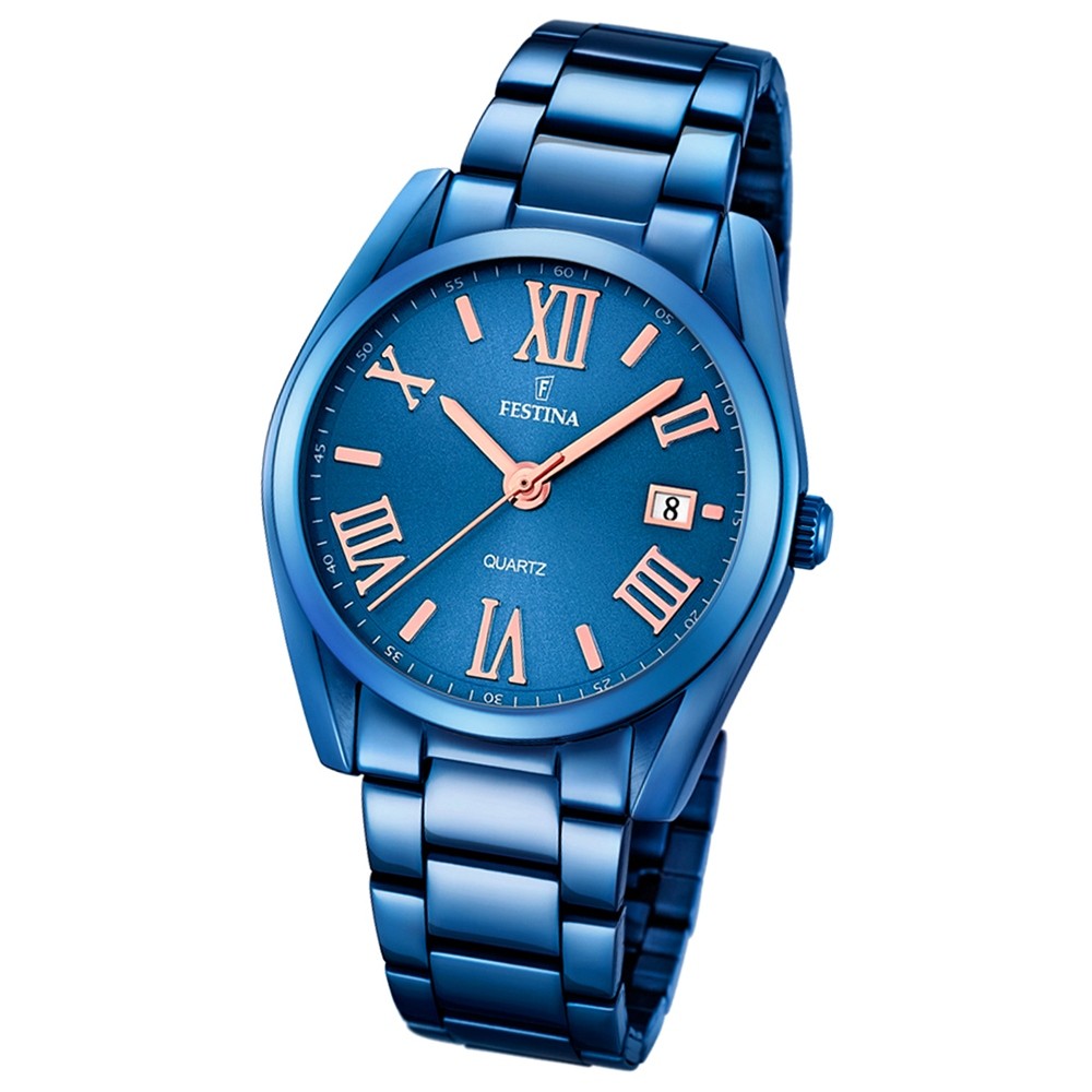 FESTINA Damen/Herren-Armbanduhr Boyfriend Analog Quarz edelstahl blau UF16864/2