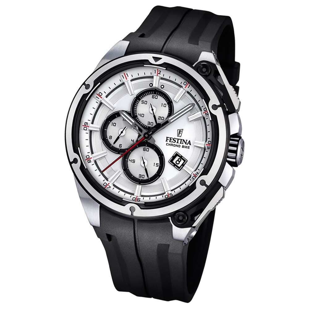 FESTINA Herrenuhr Chrono Bike 2015 Chronograph Quarz PU schwarz UF16882/1