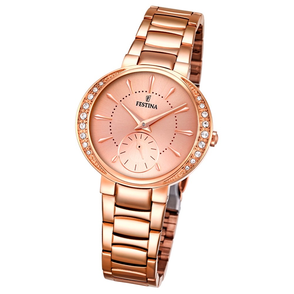 Festina Damen-Armbanduhr Mademoiselle analog Quarz Edelstahl rosegold UF16911/2