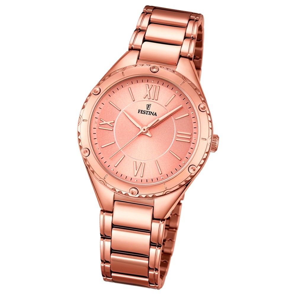 Festina Damen-Armbanduhr rosegold analog Quarz Edelstahl UF16922/2