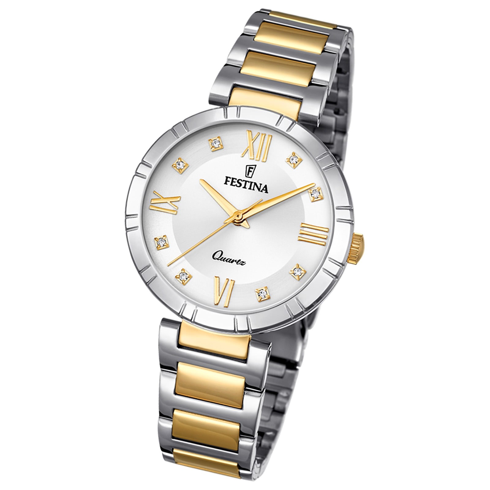 Festina Damenuhr Mademoiselle Armbanduhr Edelstahl silber gold UF16937/A