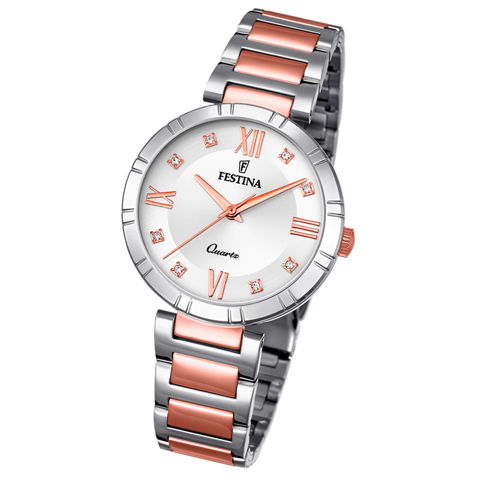 Festina Damenuhr Mademoiselle Armbanduhr Edelstahl silber rosè UF16937/D