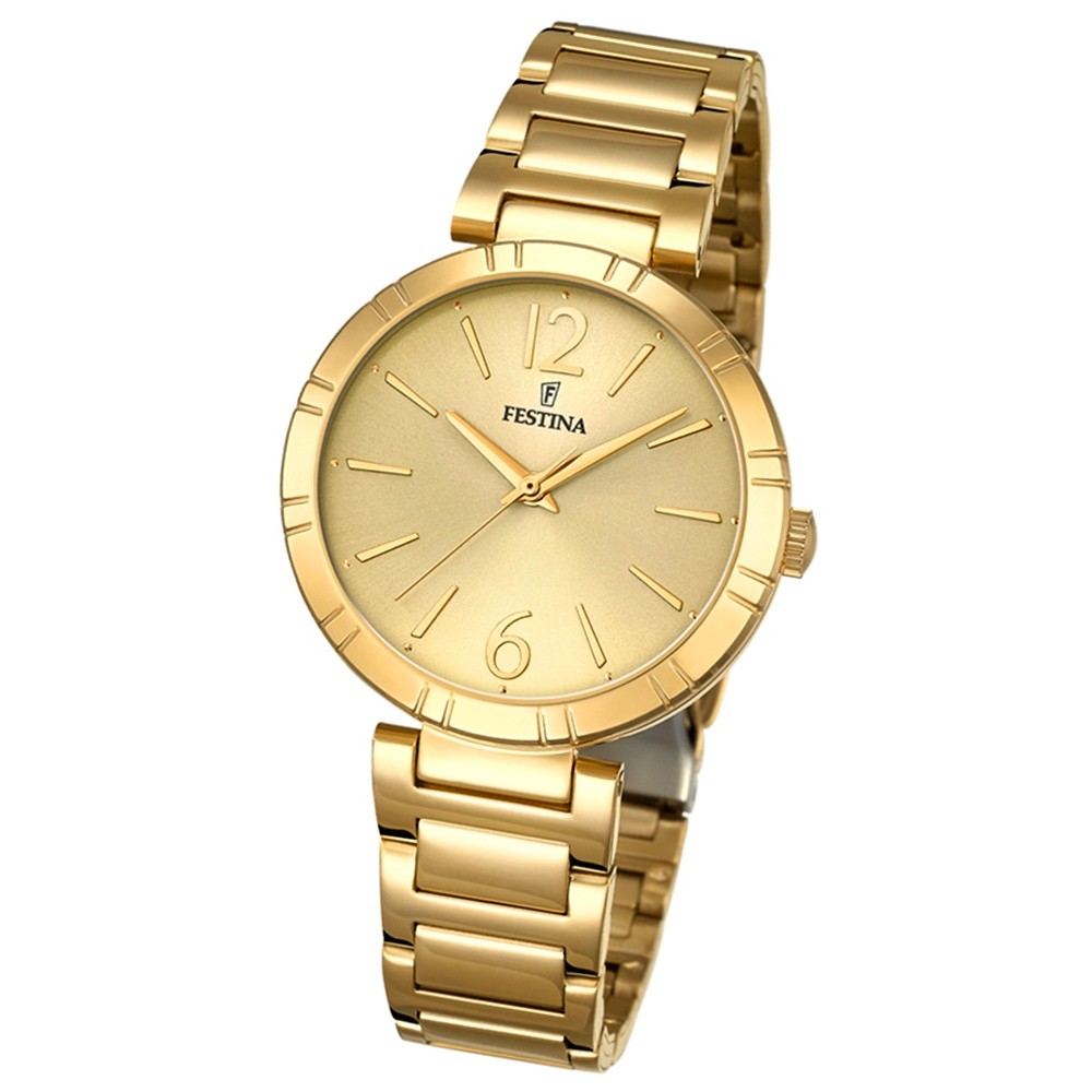 Festina Damen-Armbanduhr Mademoiselle analog Quarz Edelstahl gold UF16938/1