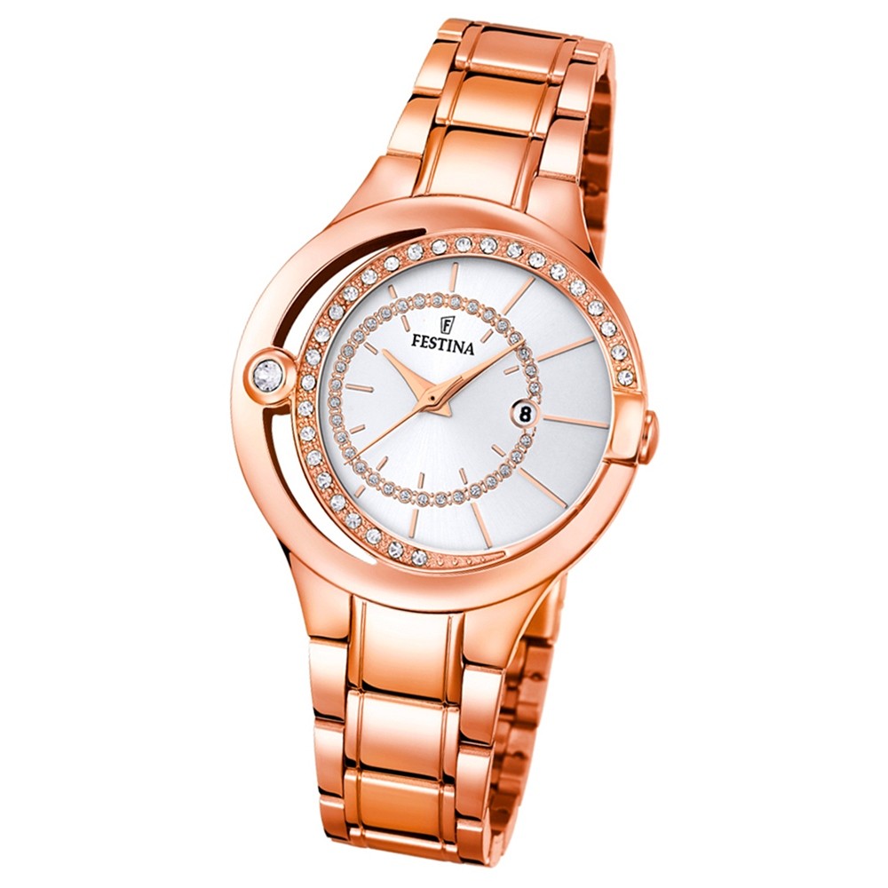 Festina Damen-Armbanduhr Mademoiselle analog Quarz Edelstahl rosegold UF16949/1