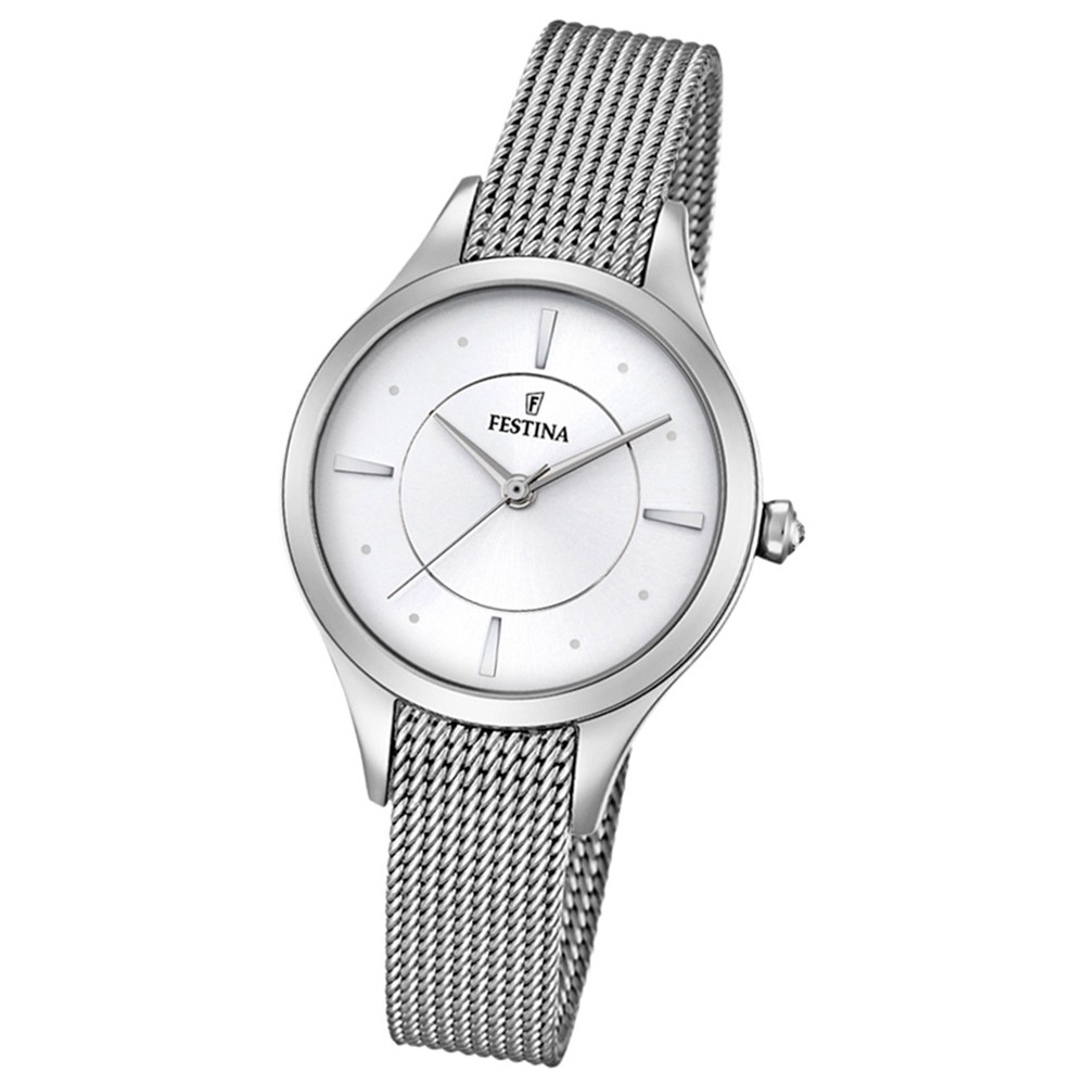 Festina Damen-Armbanduhr Mademoiselle analog Quarz Edelstahl silber UF16958/1