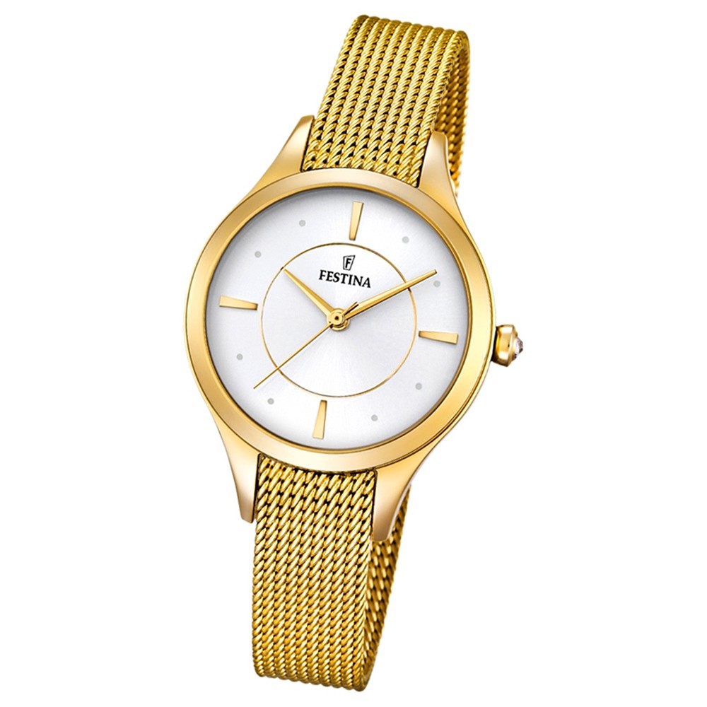 Festina Damen-Armbanduhr Mademoiselle analog Quarz Edelstahl gold UF16959/1