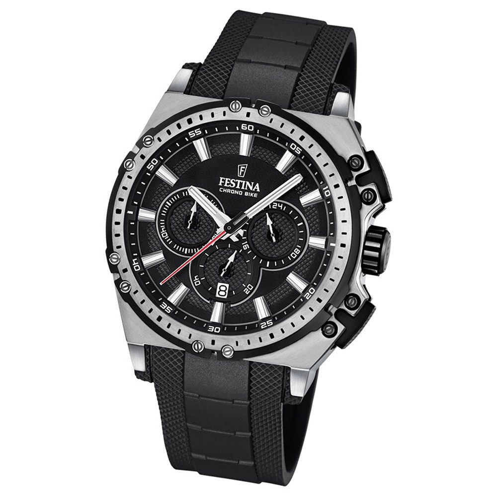 Festina Herren-Armbanduhr Chrono Bike analog Quarz PU silber UF16970/4