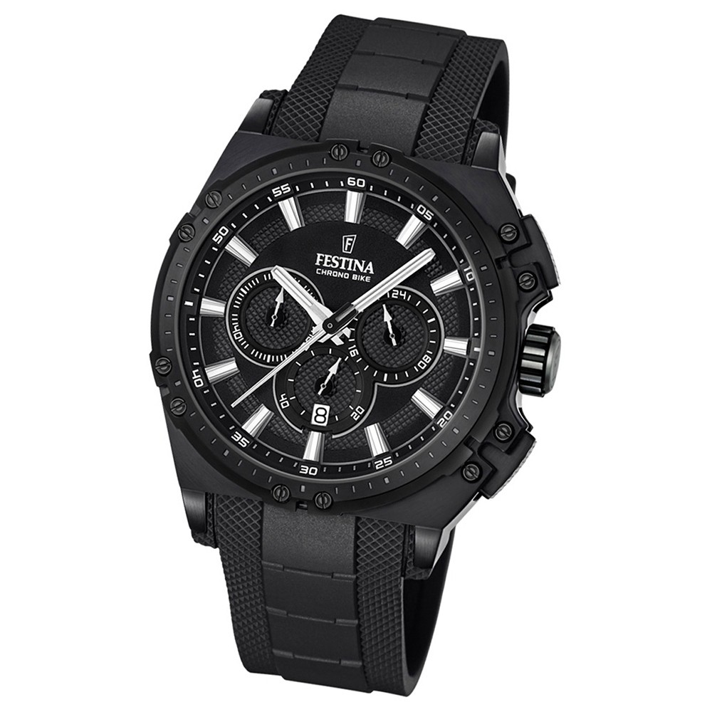 Festina Herren-Armbanduhr Chrono Bike analog Quarz PU schwarz UF16971/1