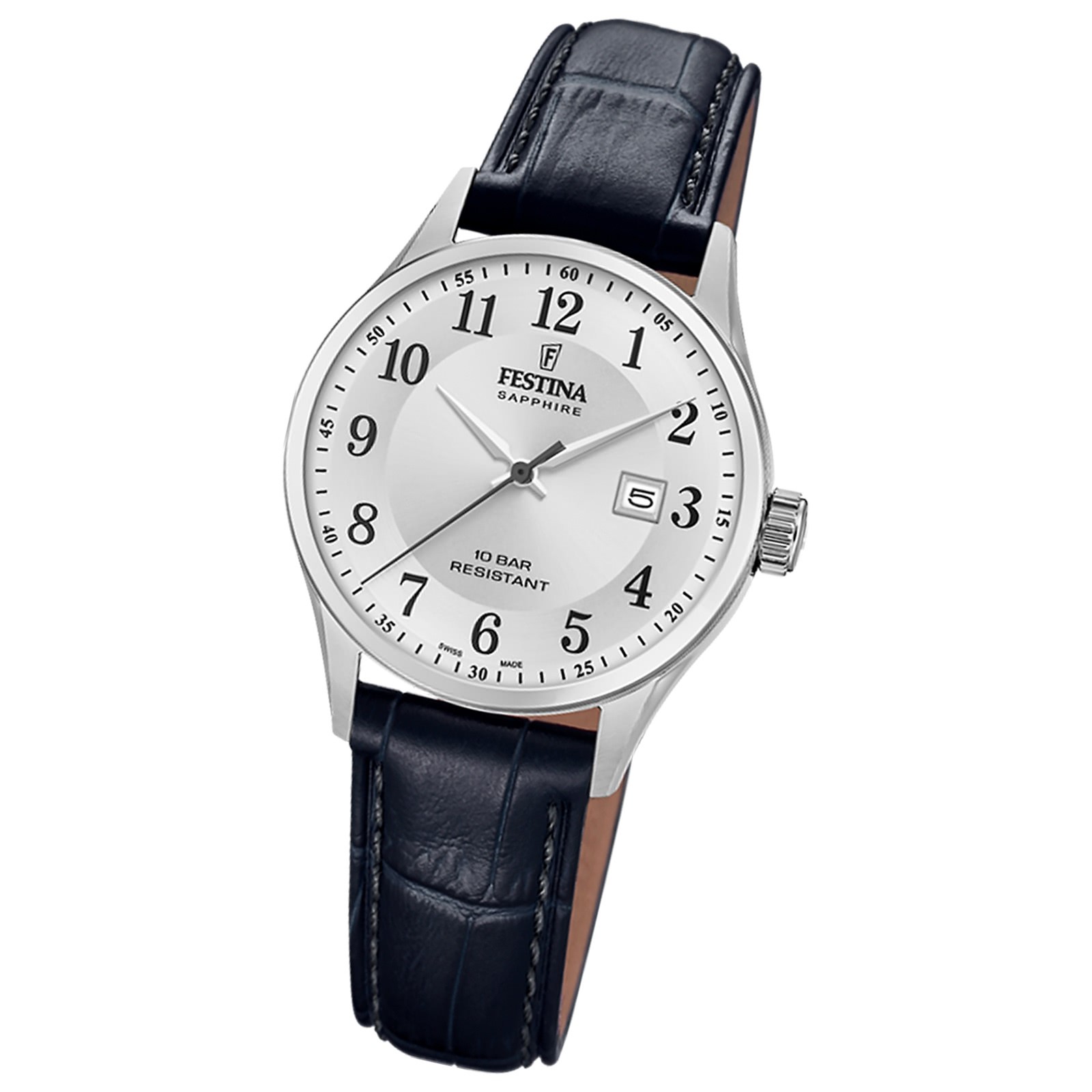 Festina Damenuhr Swiss Made Armbanduhr Leder schwarz UF20009/5