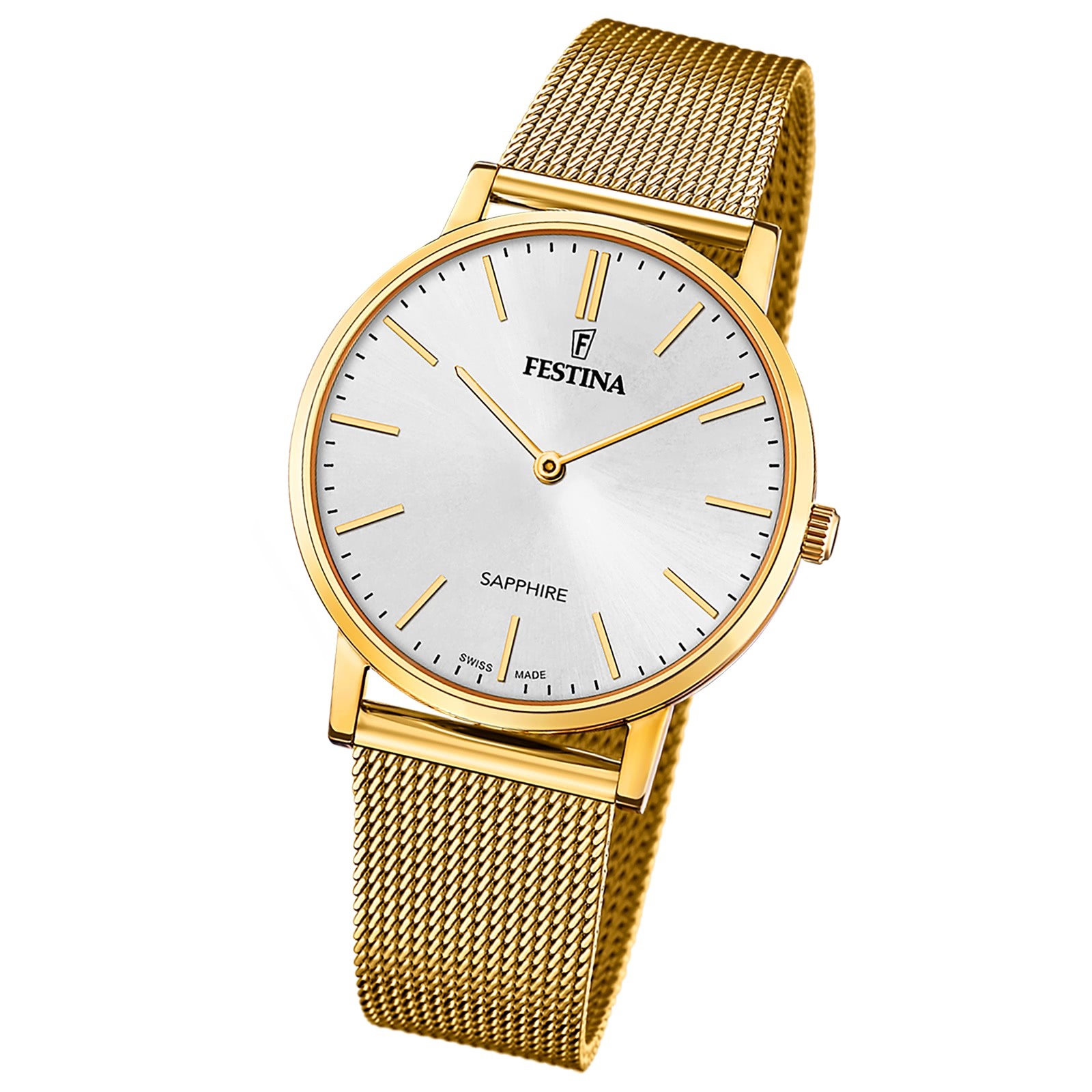 Festina Herrenuhr Edelstahl gold Festina Swiss Made Armbanduhr UF20022/1