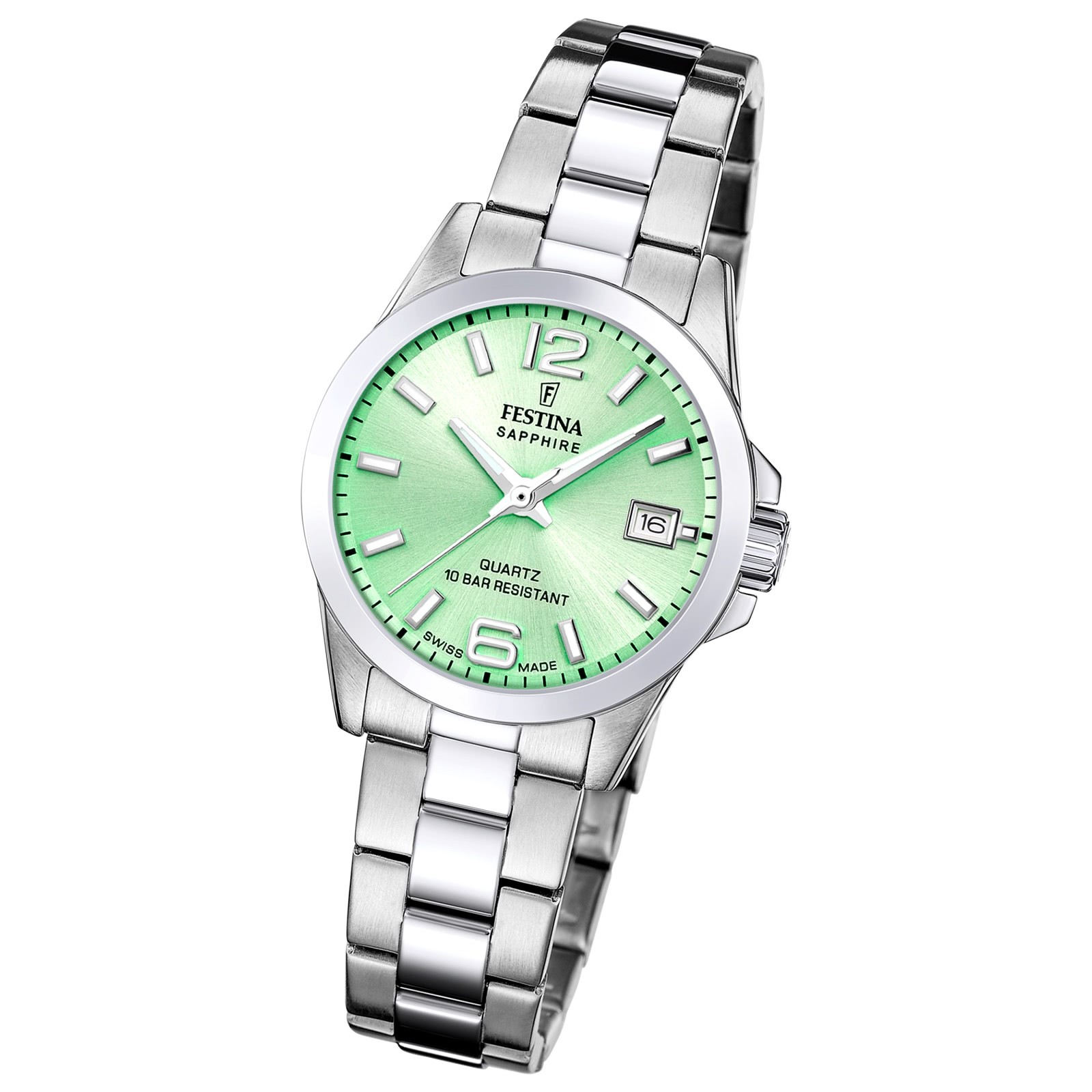 Festina Damenuhr Swiss Made Armbanduhr Edelstahl silber UF20049/2