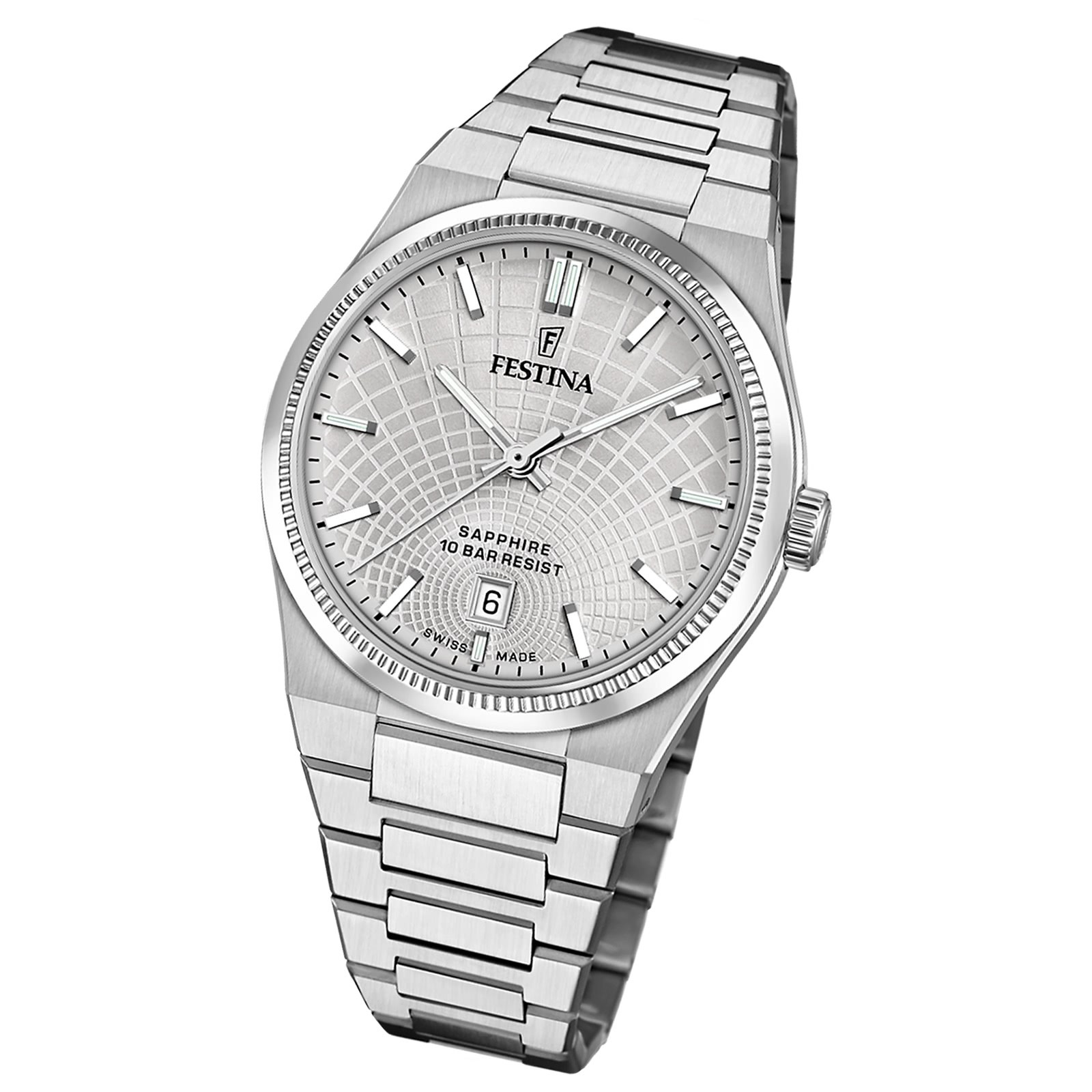 Festina Herrenuhr Swiss Made Armbanduhr Edelstahl silber UF20051/2