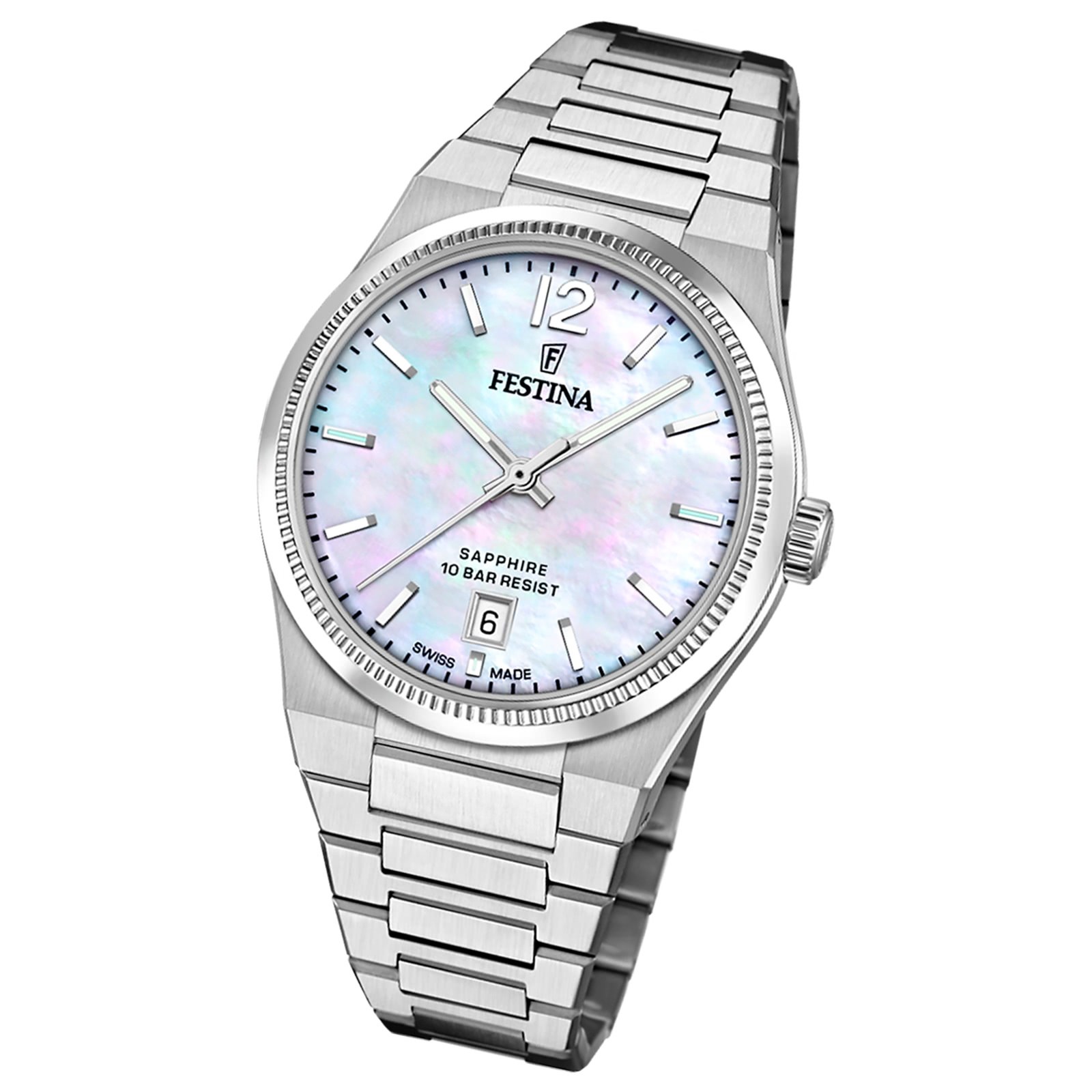 Festina Damenuhr Swiss Made Armbanduhr Edelstahl silber UF20052/1