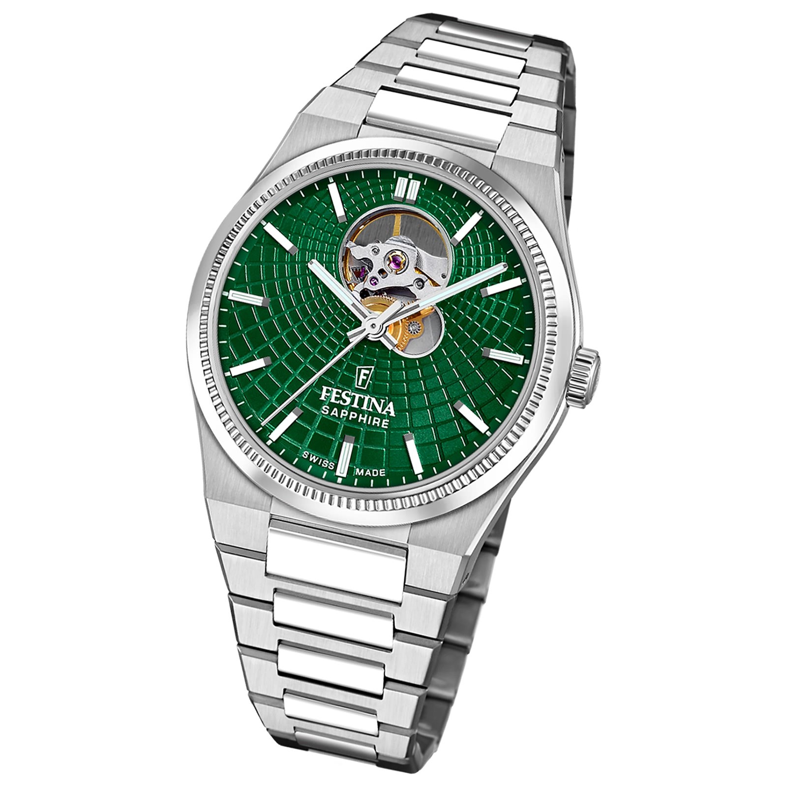 Festina Herrenuhr Swiss Made Armbanduhr Edelstahl silber UF20053/3