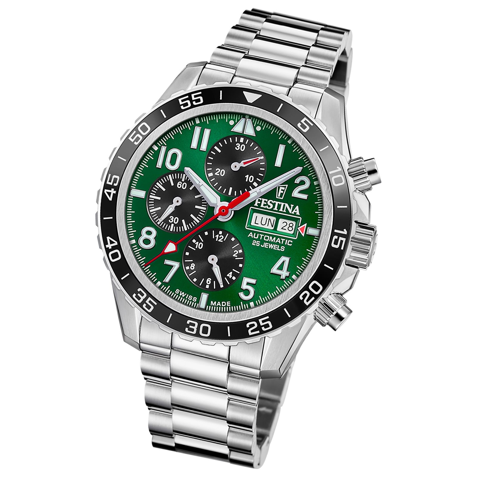 Festina Herrenuhr Swiss Made Armbanduhr Edelstahl silber UF20055/2