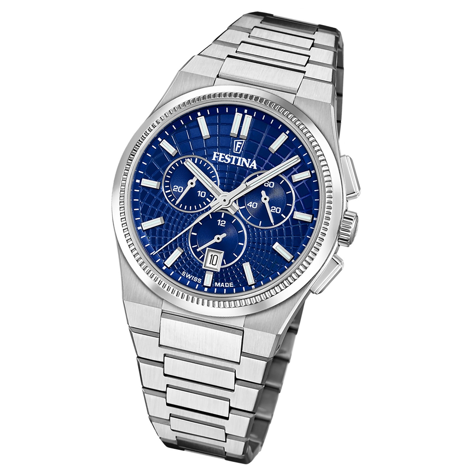 Festina Herrenuhr Swiss Made Armbanduhr Edelstahl silber UF20059/2