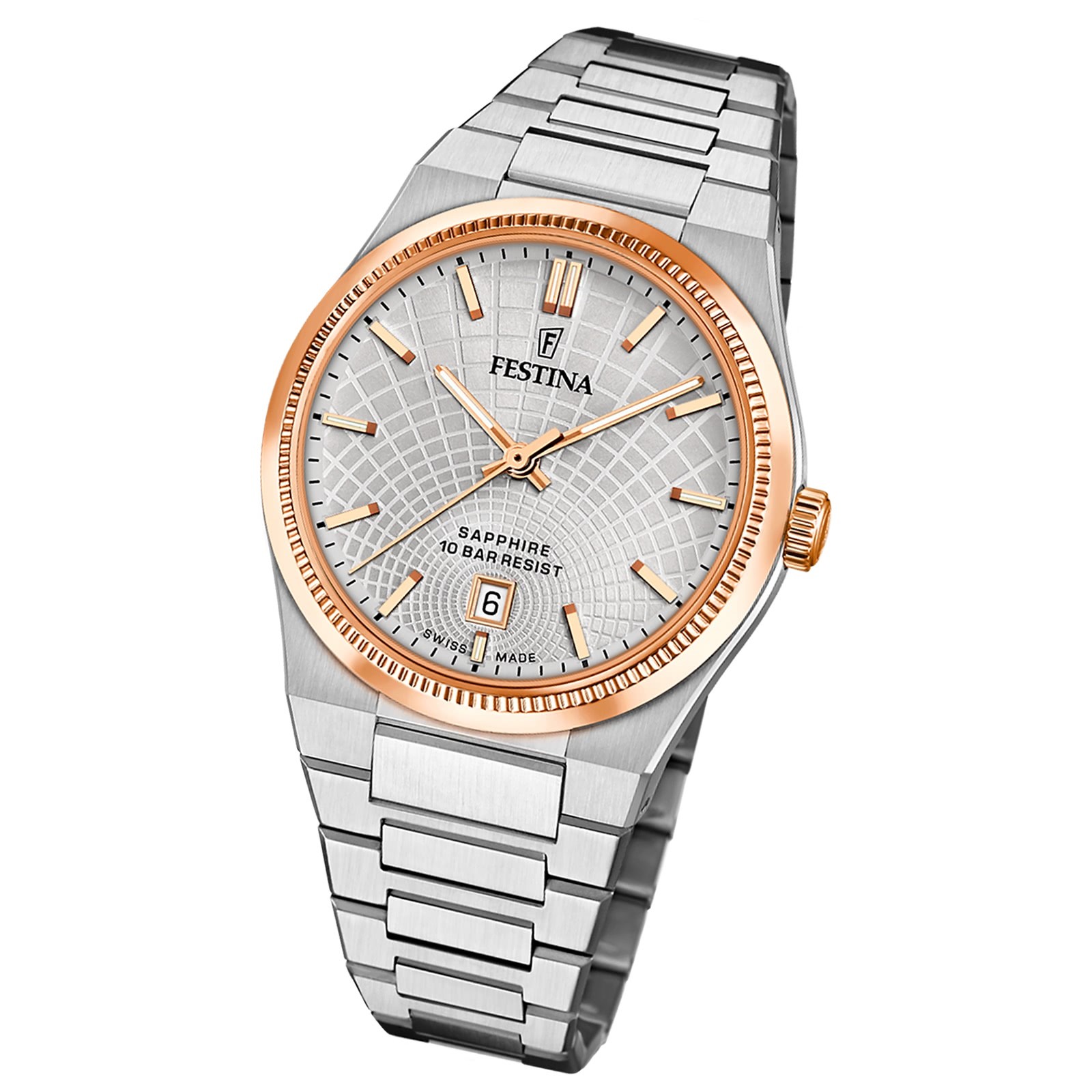 Festina Herrenuhr Swiss Made Armbanduhr Edelstahl silber UF20065/1