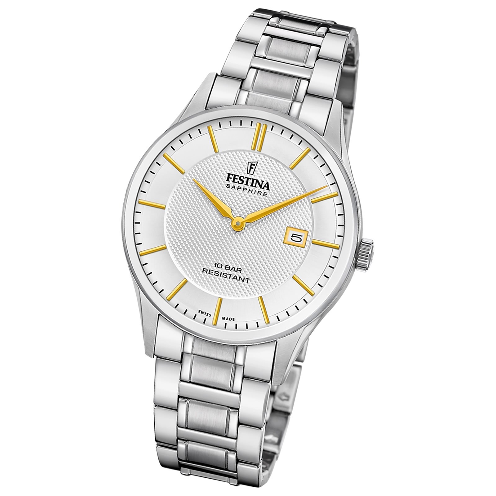 Festina Herrenuhr Swiss Made Armbanduhr Edelstahl silber UF20067/2