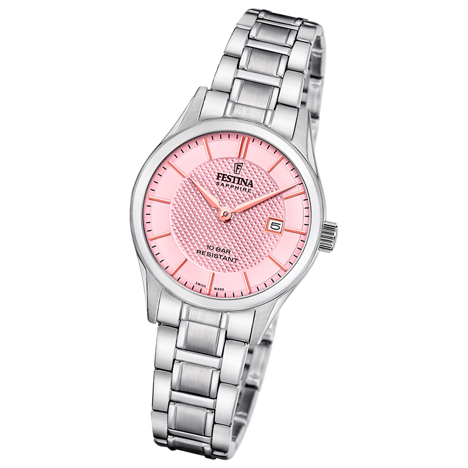 Festina Damenuhr Swiss Made Armbanduhr Edelstahl silber UF20068/3